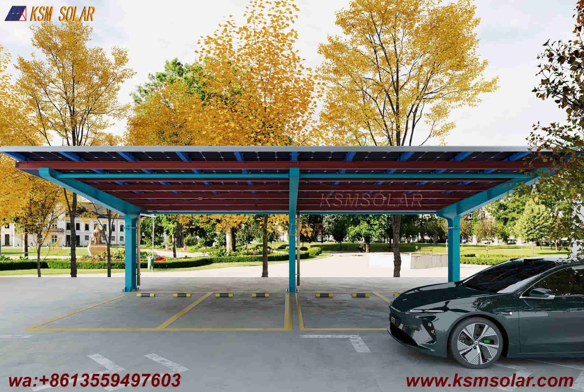 Carbon Steel Single-Column Waterproof Solar Carport