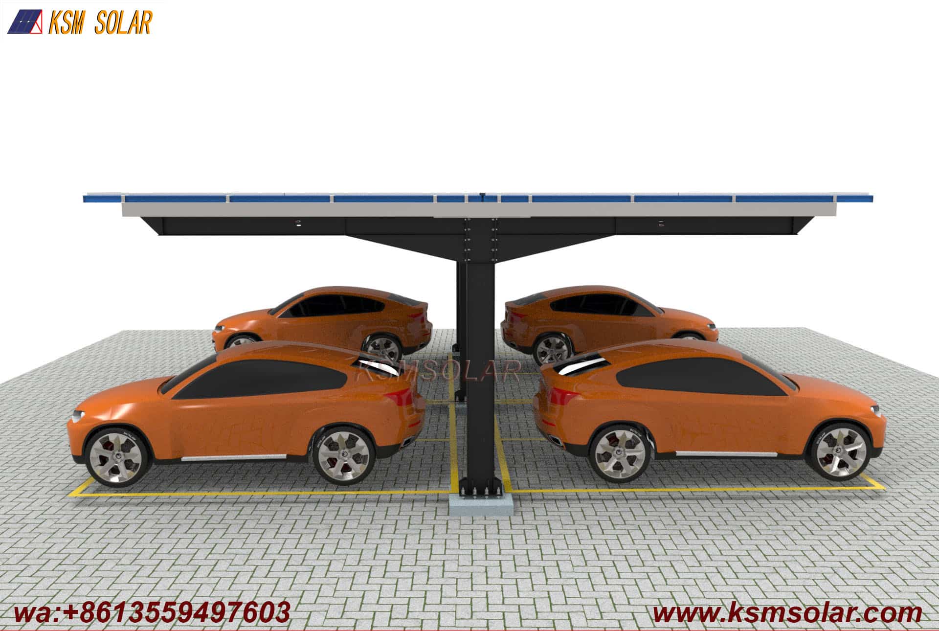 Single-Column Dual-Sided Low-Angle Solar Carport