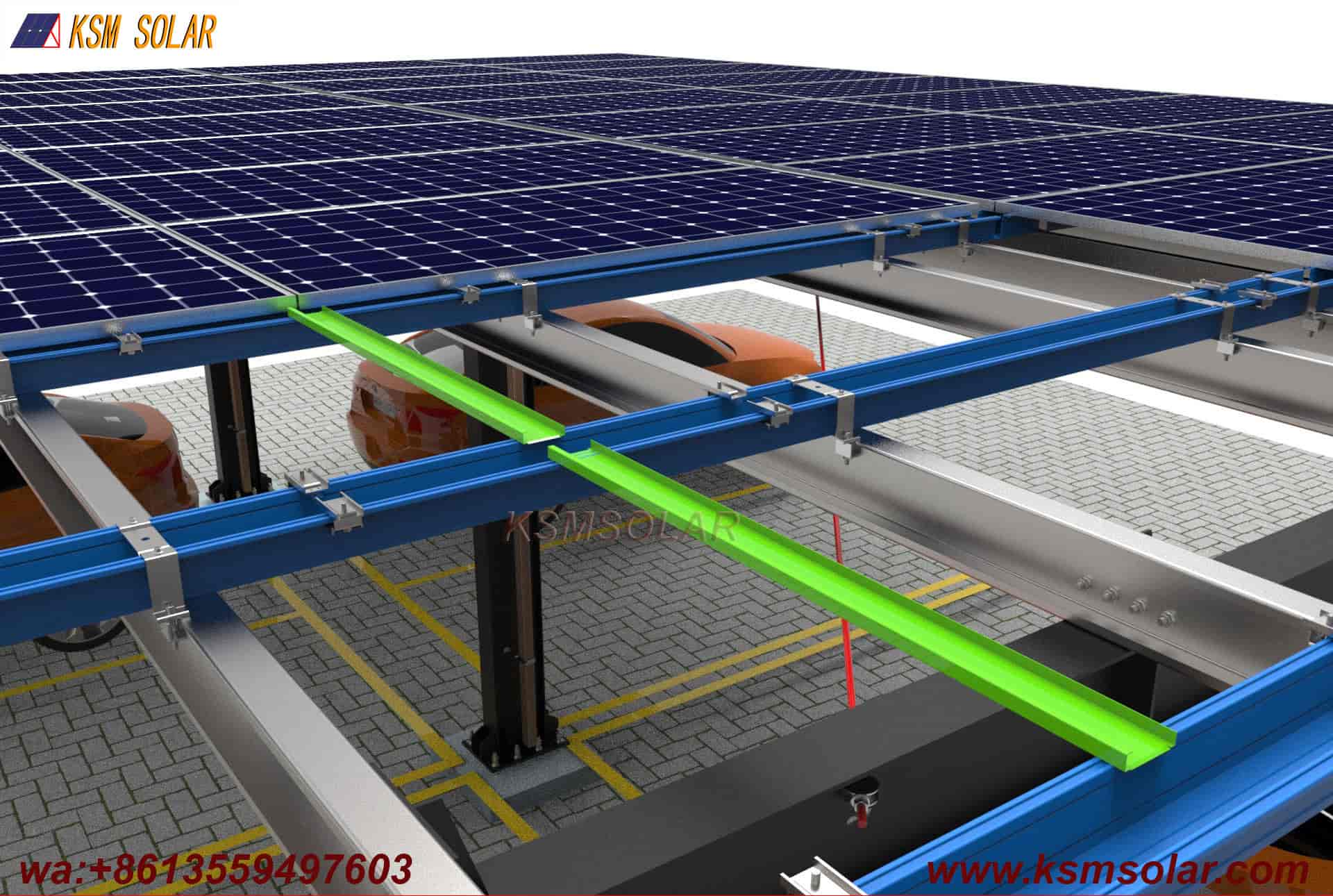 Single-Column Dual-Sided Low-Angle Solar Carport