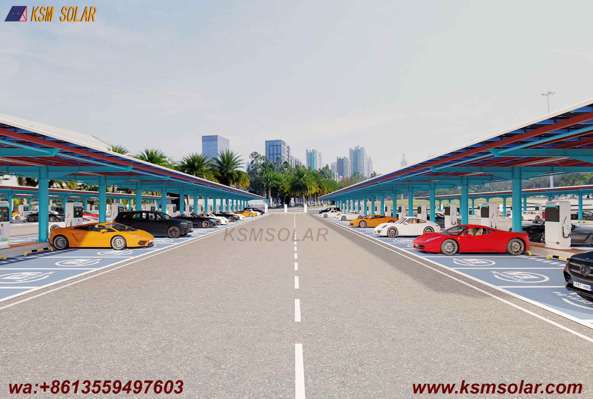 Single-Column Dual-Sided Low-Angle Solar Carport