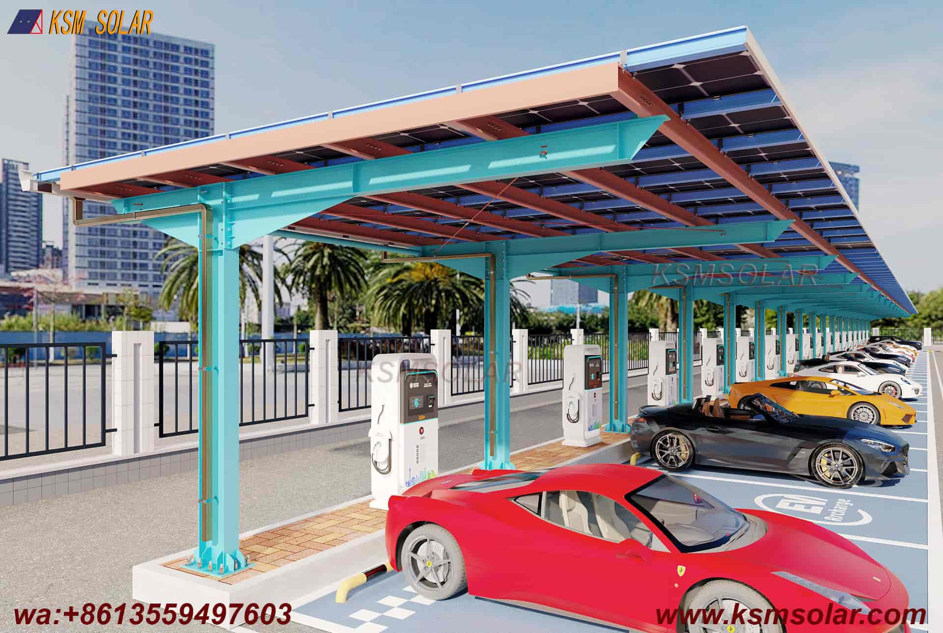 Single-Column Single-Inclined Low-Angle Solar Carport