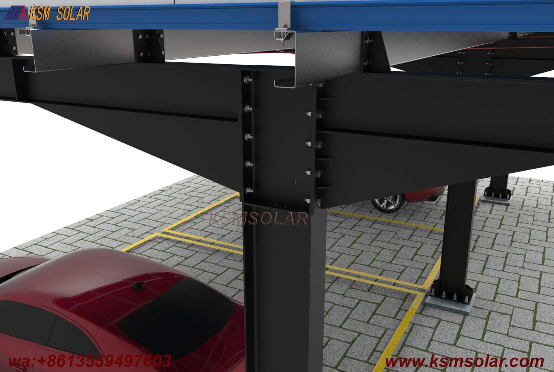 Single-Column Single-Inclined Low-Angle Solar Carport