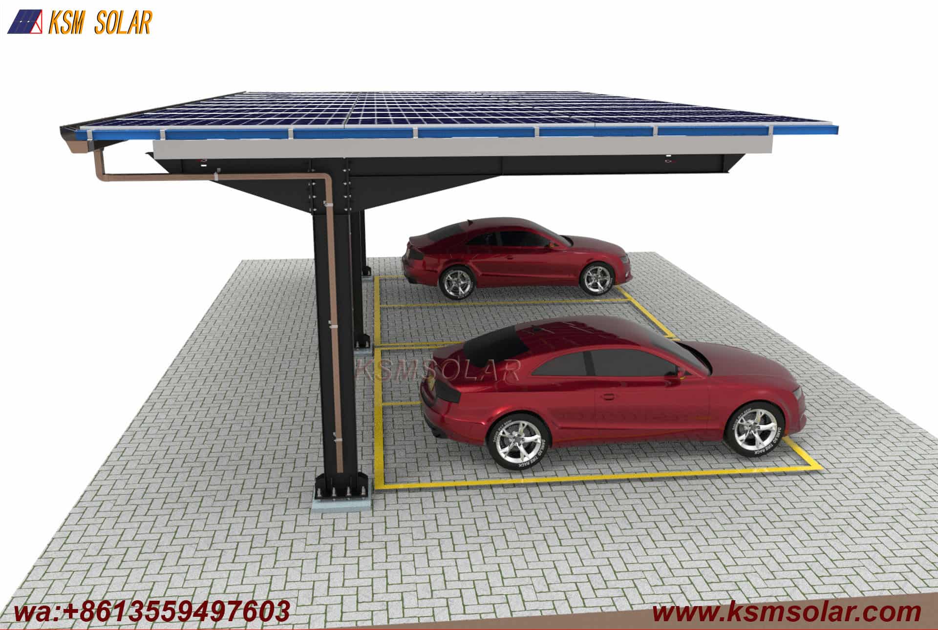 Single-Column Single-Inclined Low-Angle Solar Carport