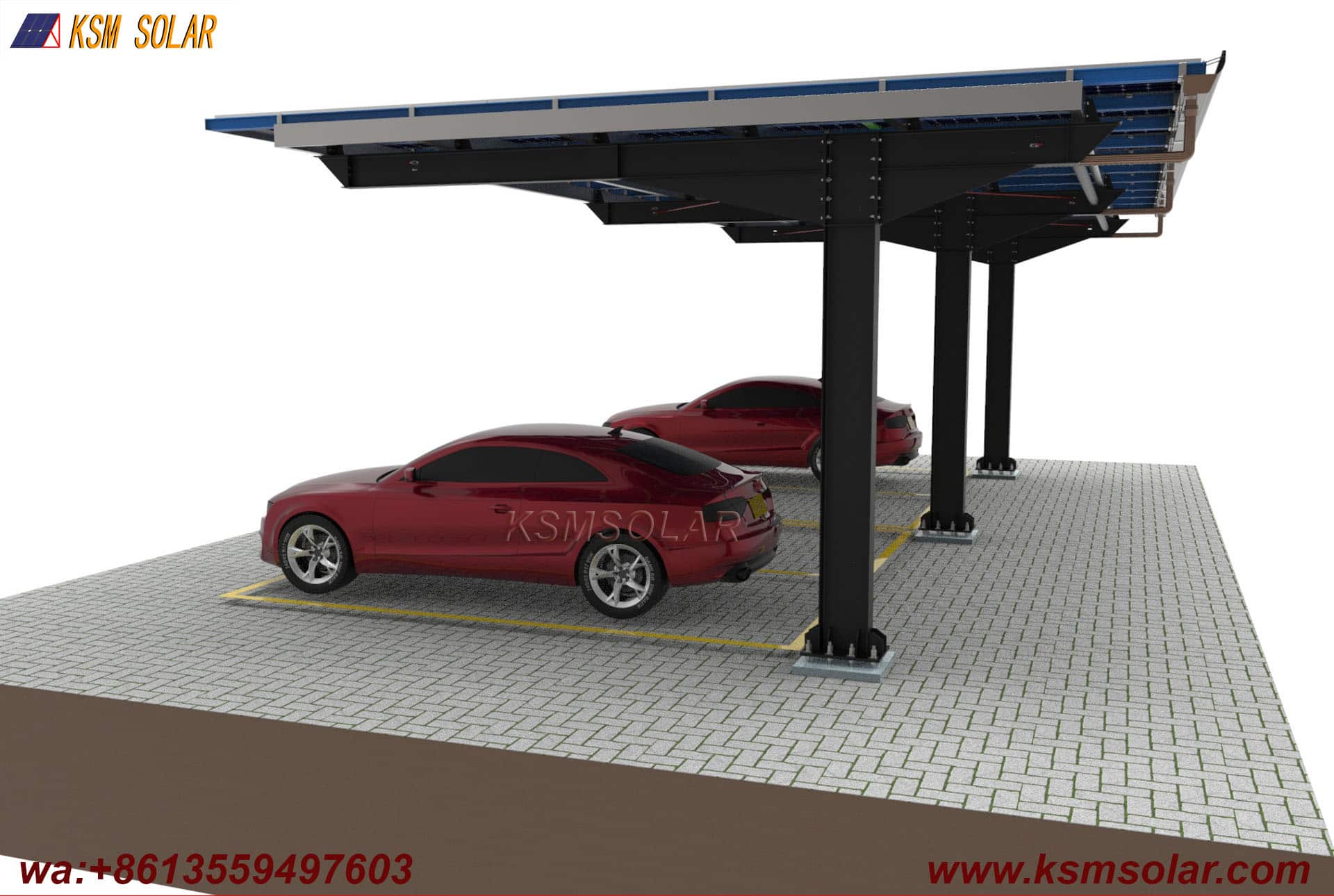 Single-Column Single-Inclined Low-Angle Solar Carport