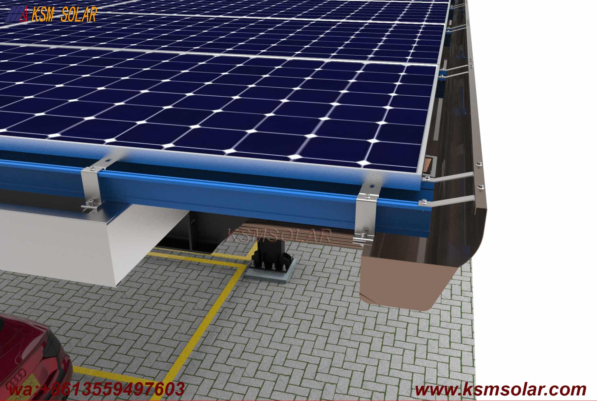 Single-Column Single-Inclined Low-Angle Solar Carport