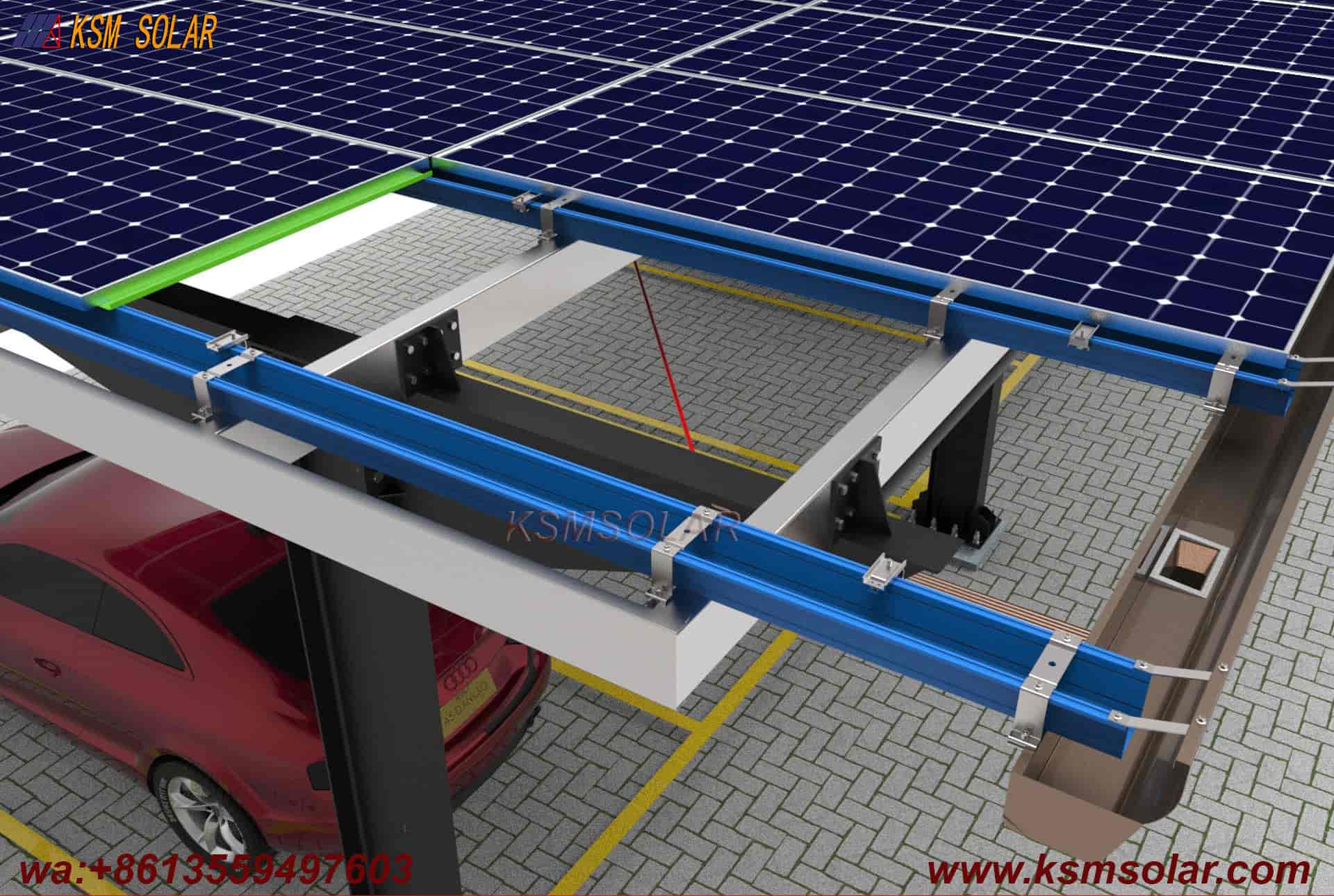 Single-Column Single-Inclined Low-Angle Solar Carport
