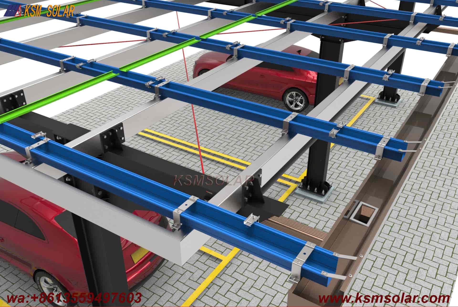 Single-Column Single-Inclined Low-Angle Solar Carport