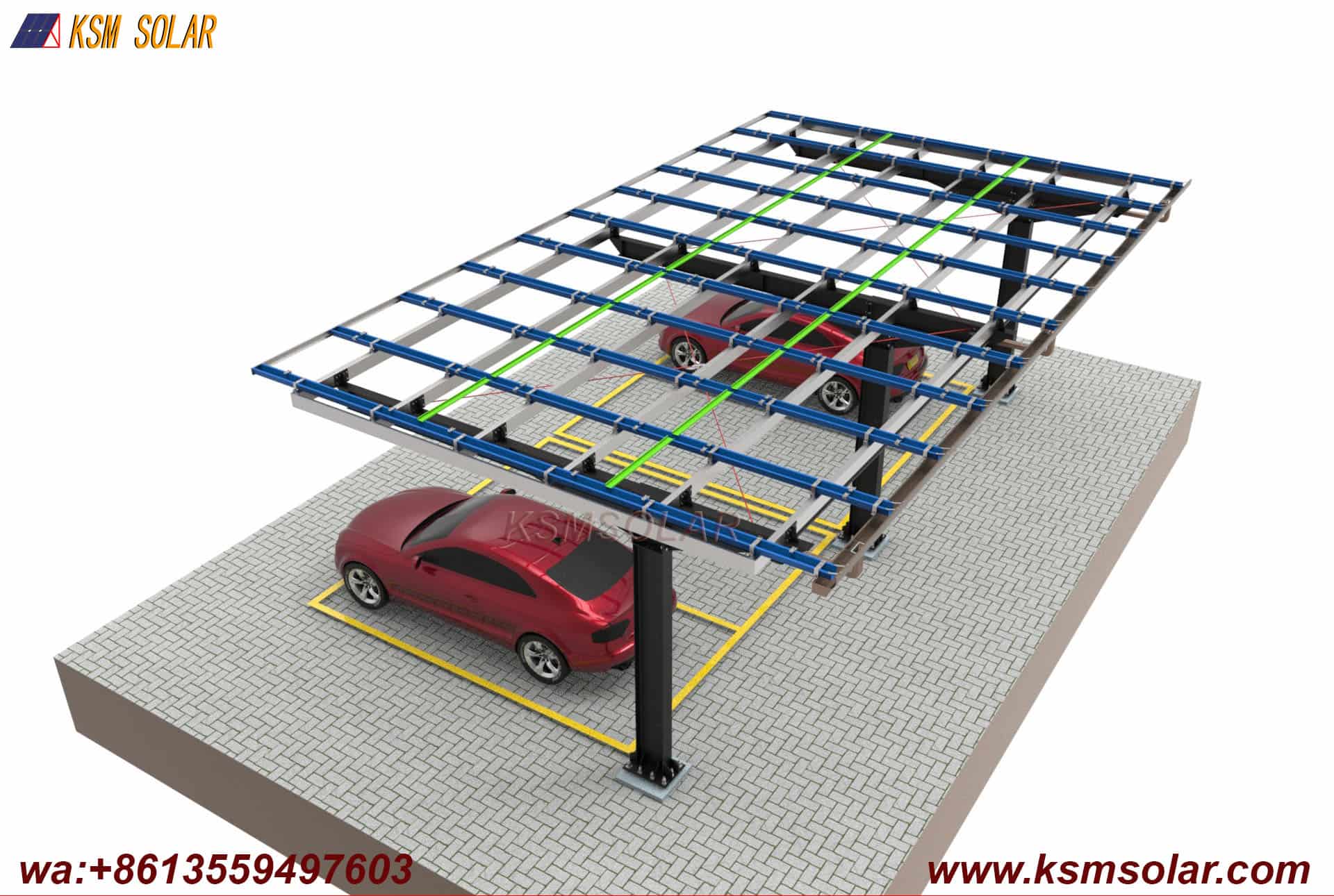 Single-Column Single-Inclined Low-Angle Solar Carport