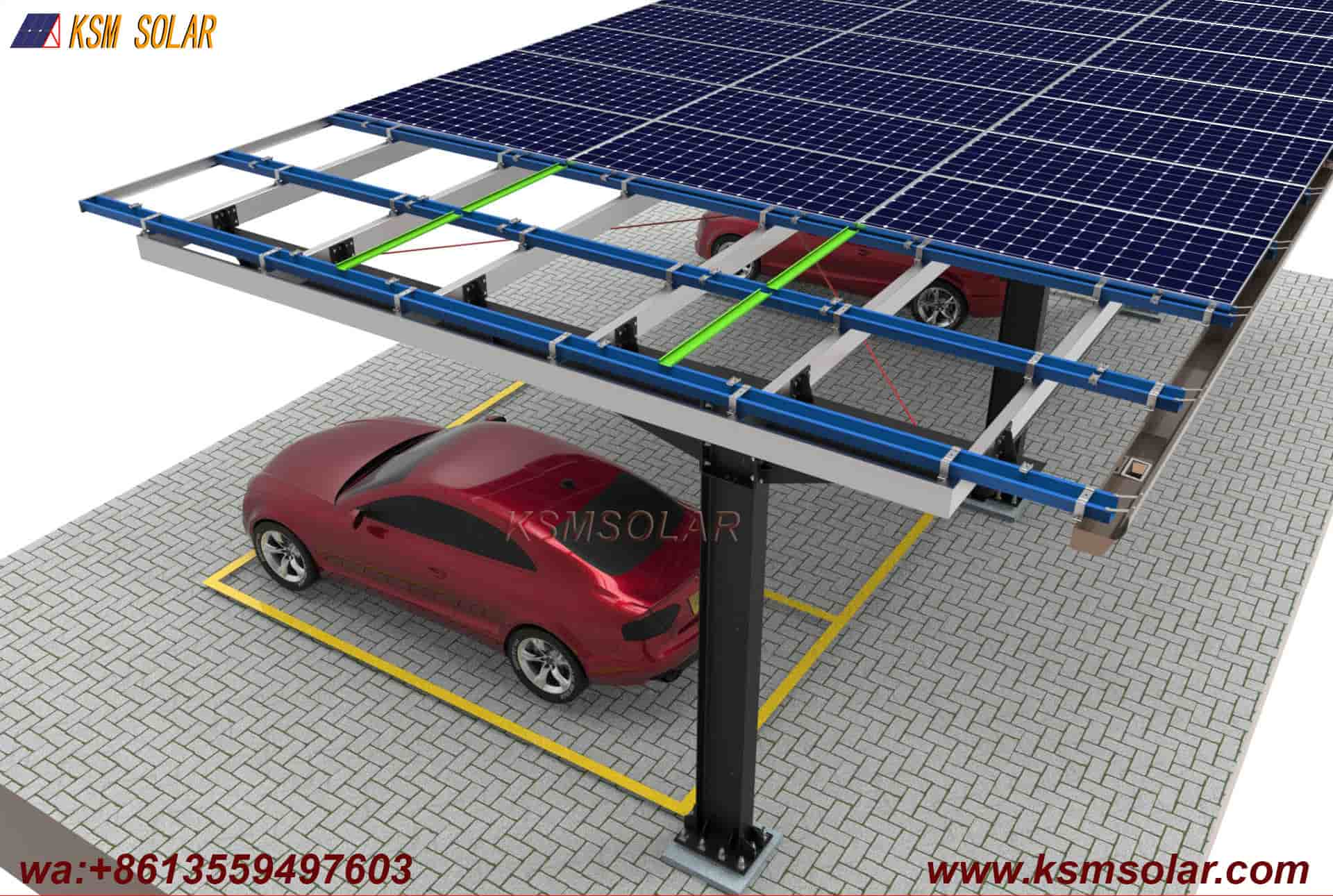 Single-Column Single-Inclined Low-Angle Solar Carport