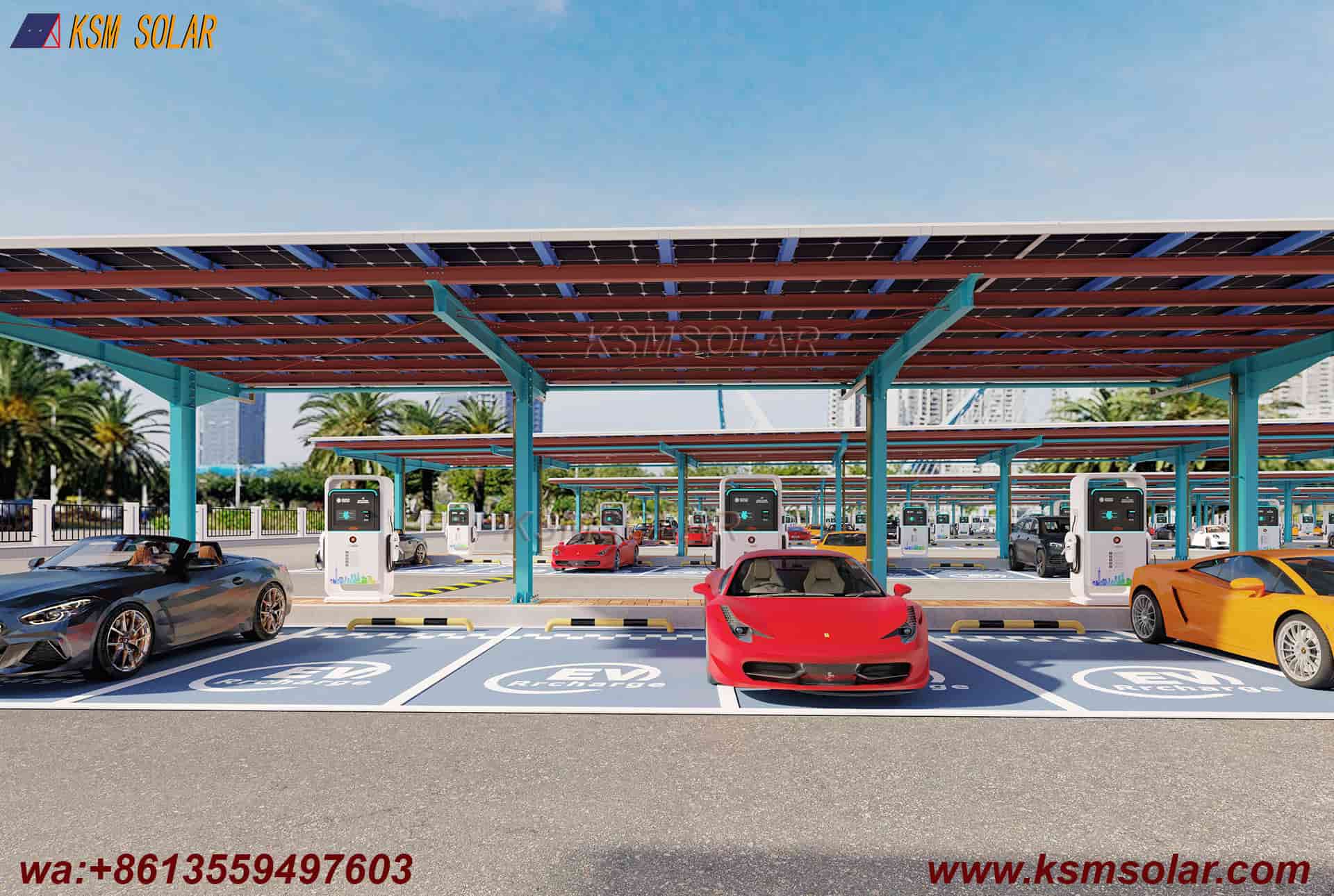 Single-Column Single-Inclined Low-Angle Solar Carport