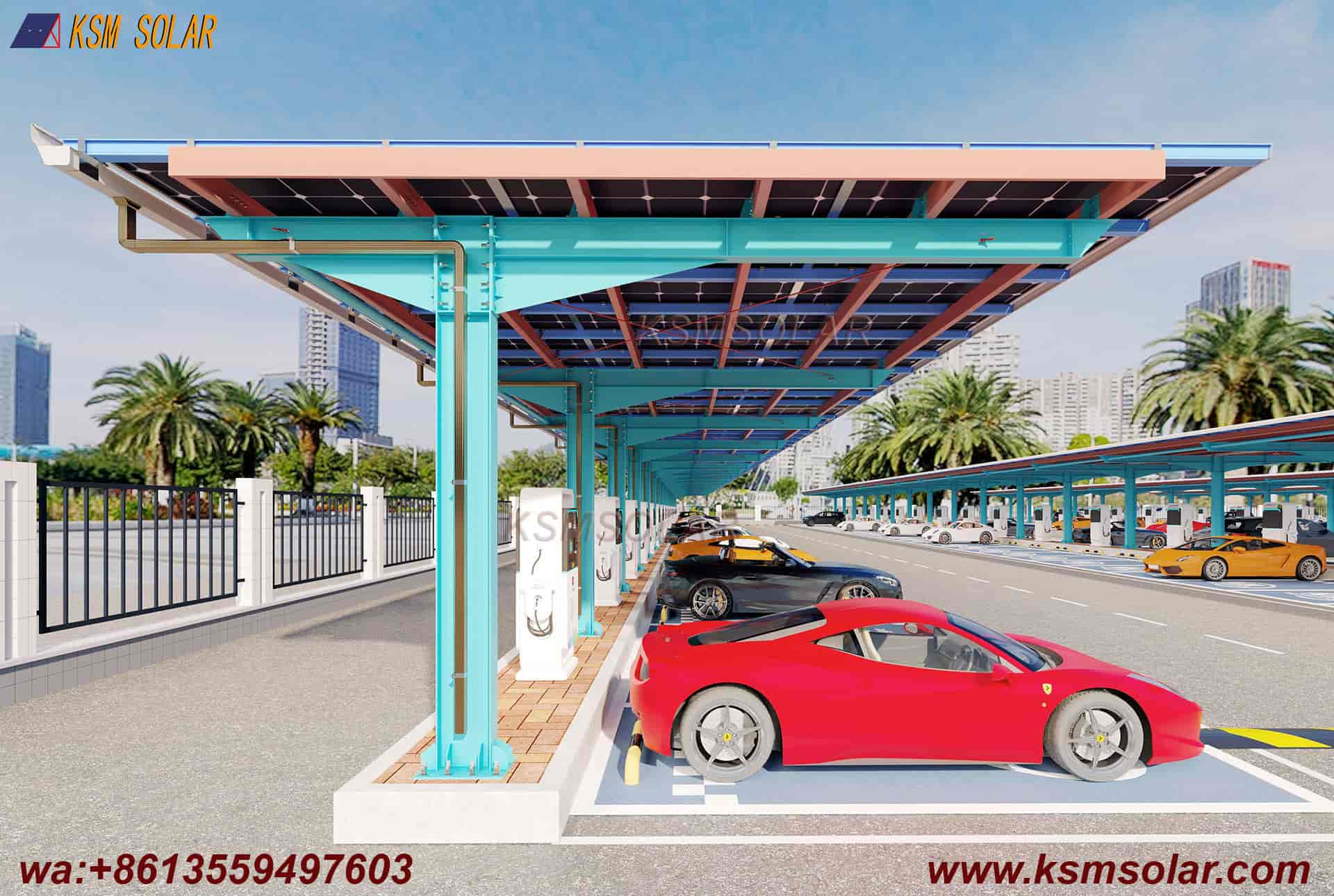 Single-Column Single-Inclined Low-Angle Solar Carport