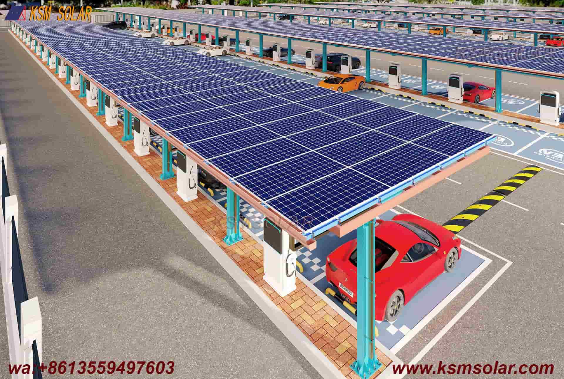 Single-Column Single-Inclined Low-Angle Solar Carport