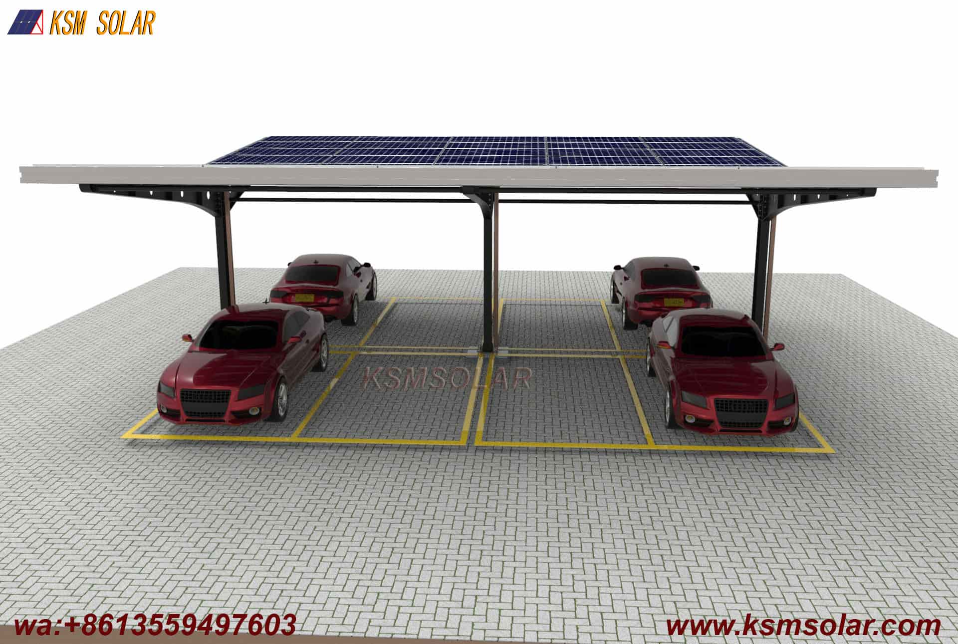 H-Beam Single-Column Dual-Inclined Solar Carport