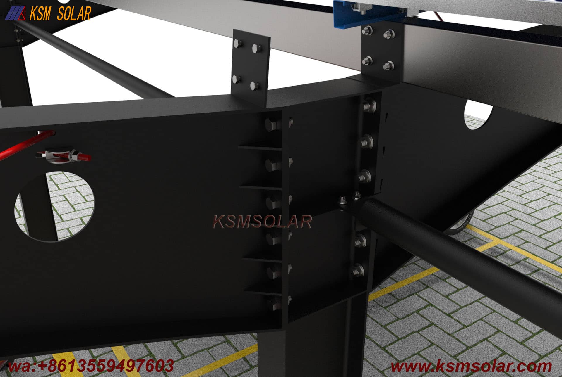 H-Beam Single-Column Dual-Inclined Solar Carport