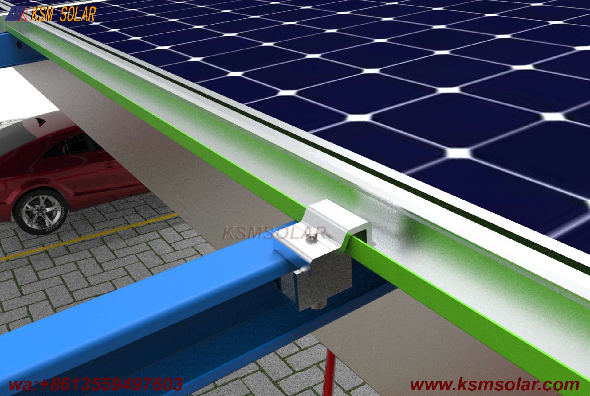H-Beam Single-Column Dual-Inclined Solar Carport
