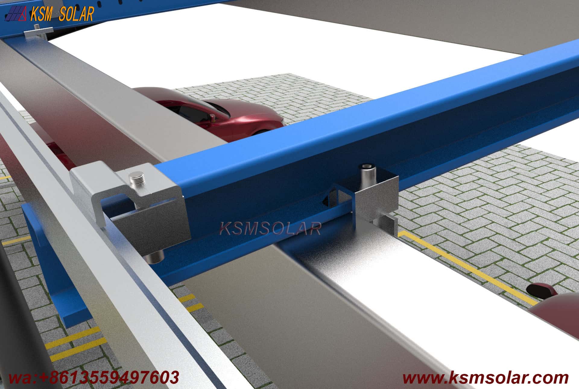 H-Beam Single-Column Dual-Inclined Solar Carport