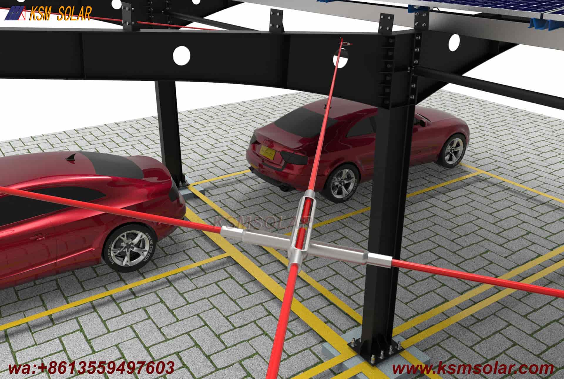 H-Beam Single-Column Dual-Inclined Solar Carport