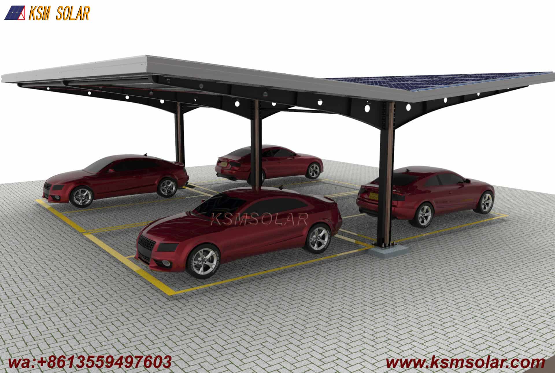 H-Beam Single-Column Dual-Inclined Solar Carport