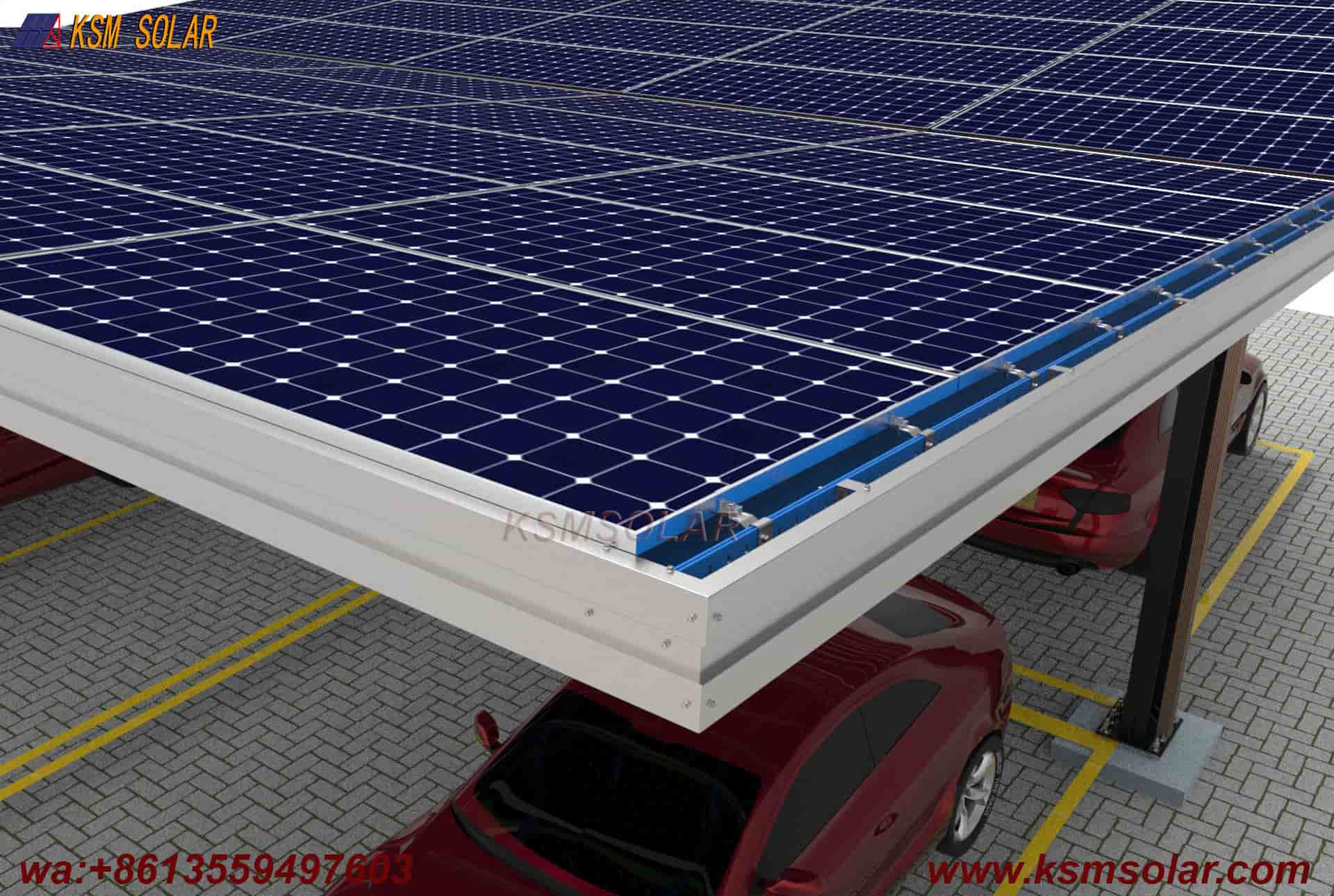 H-Beam Single-Column Dual-Inclined Solar Carport