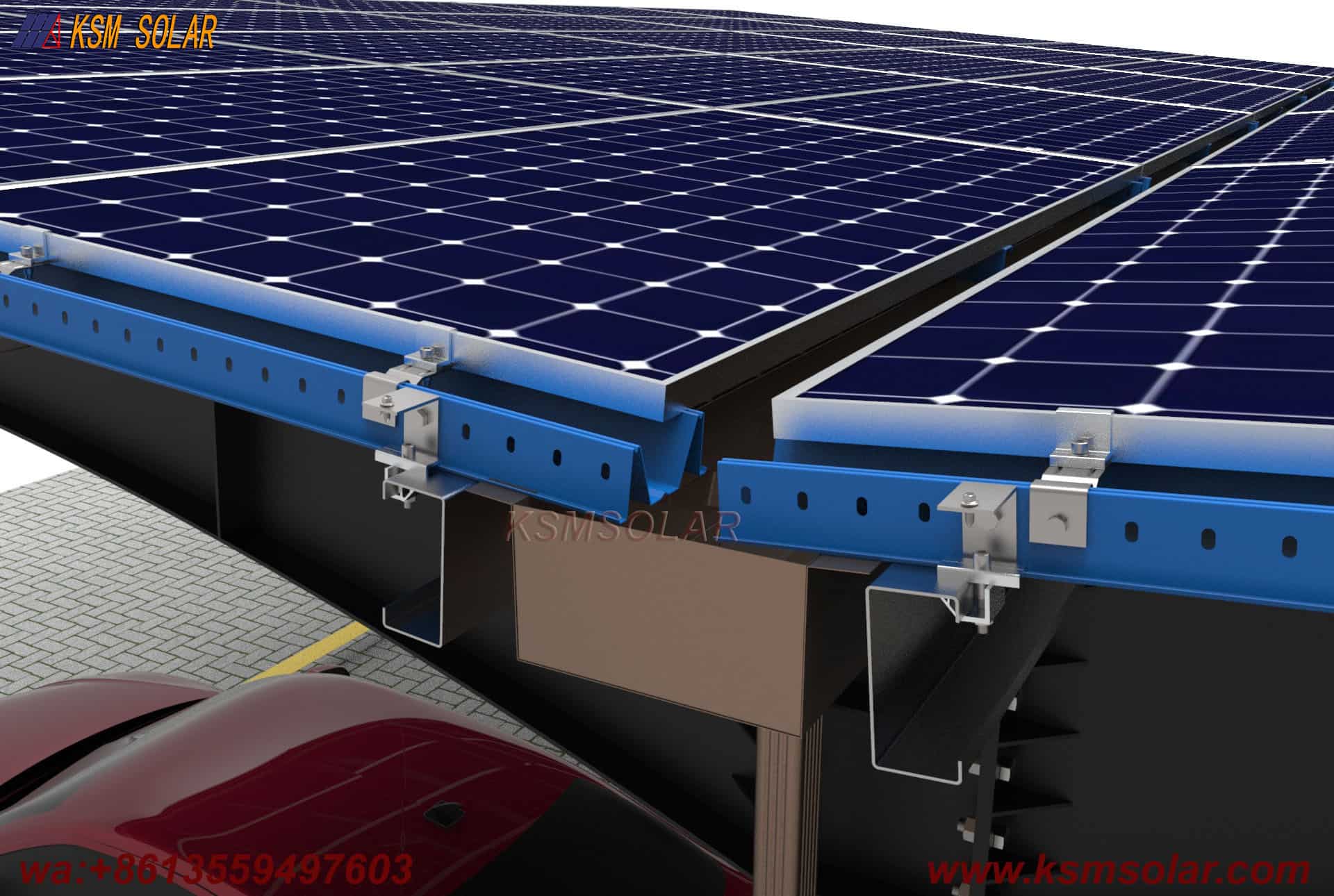 H-Beam Single-Column Dual-Inclined Solar Carport