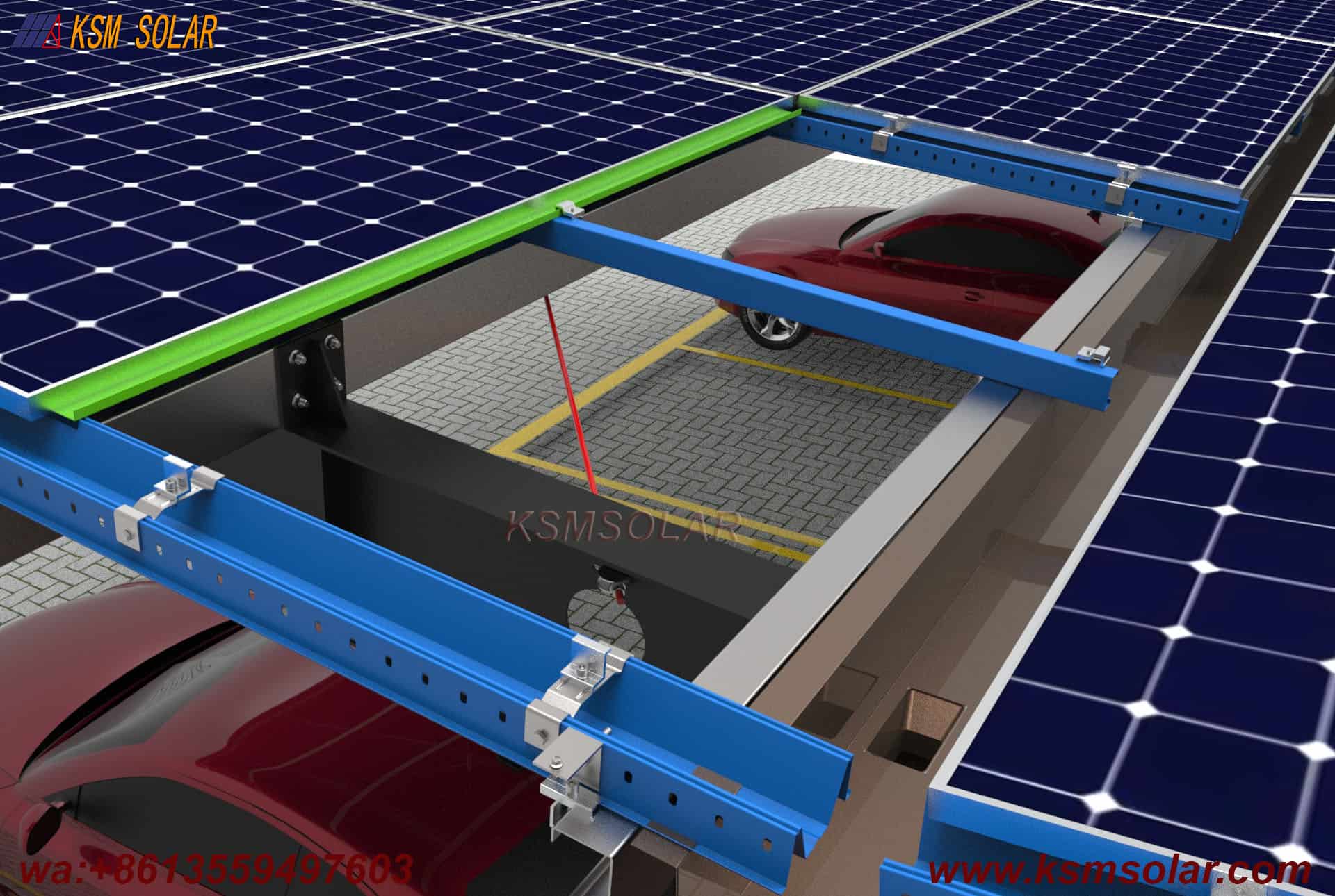 H-Beam Single-Column Dual-Inclined Solar Carport