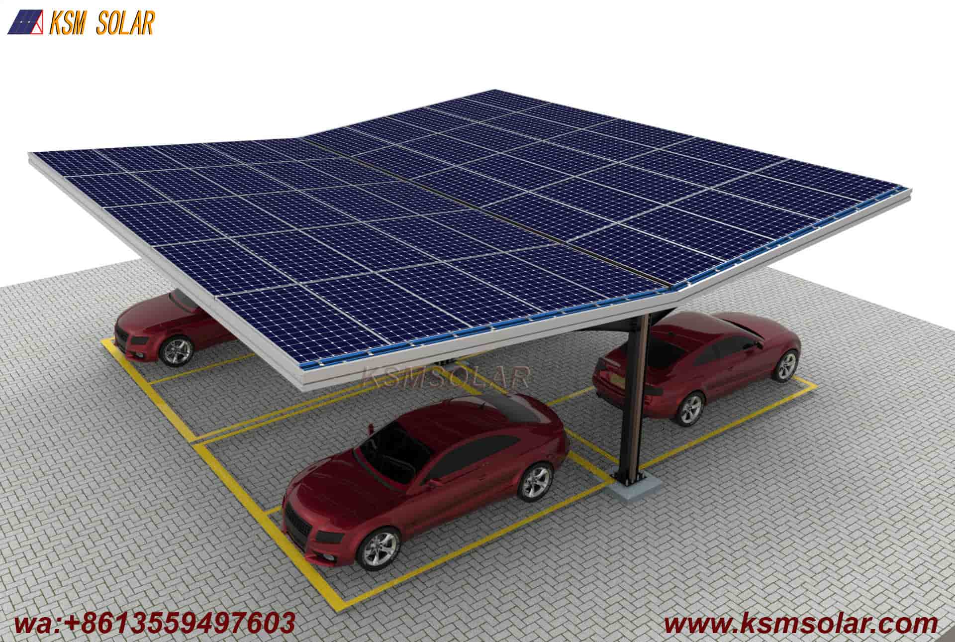 H-Beam Single-Column Dual-Inclined Solar Carport