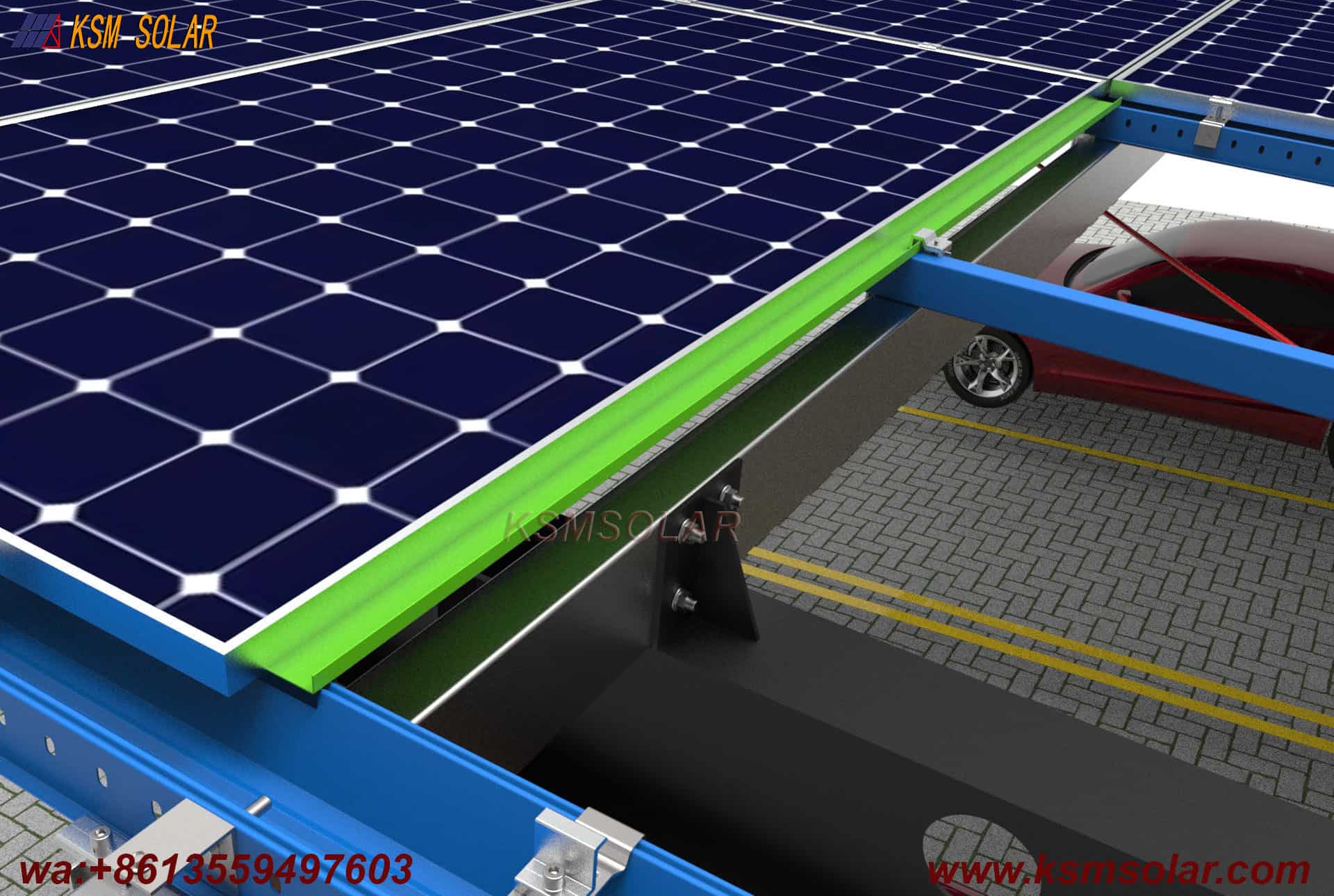 H-Beam Single-Column Dual-Inclined Solar Carport