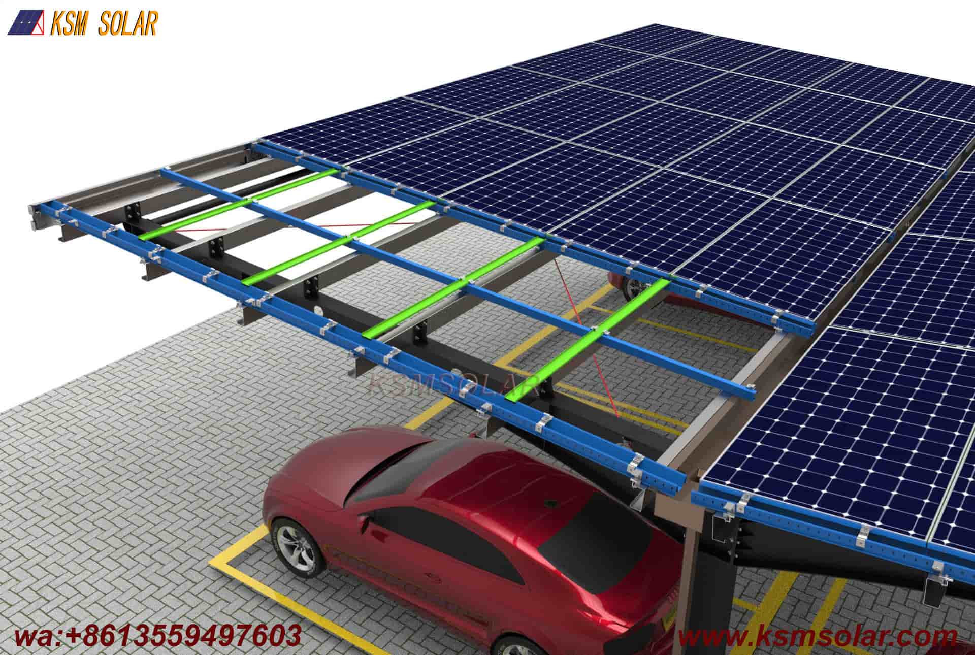 H-Beam Single-Column Dual-Inclined Solar Carport