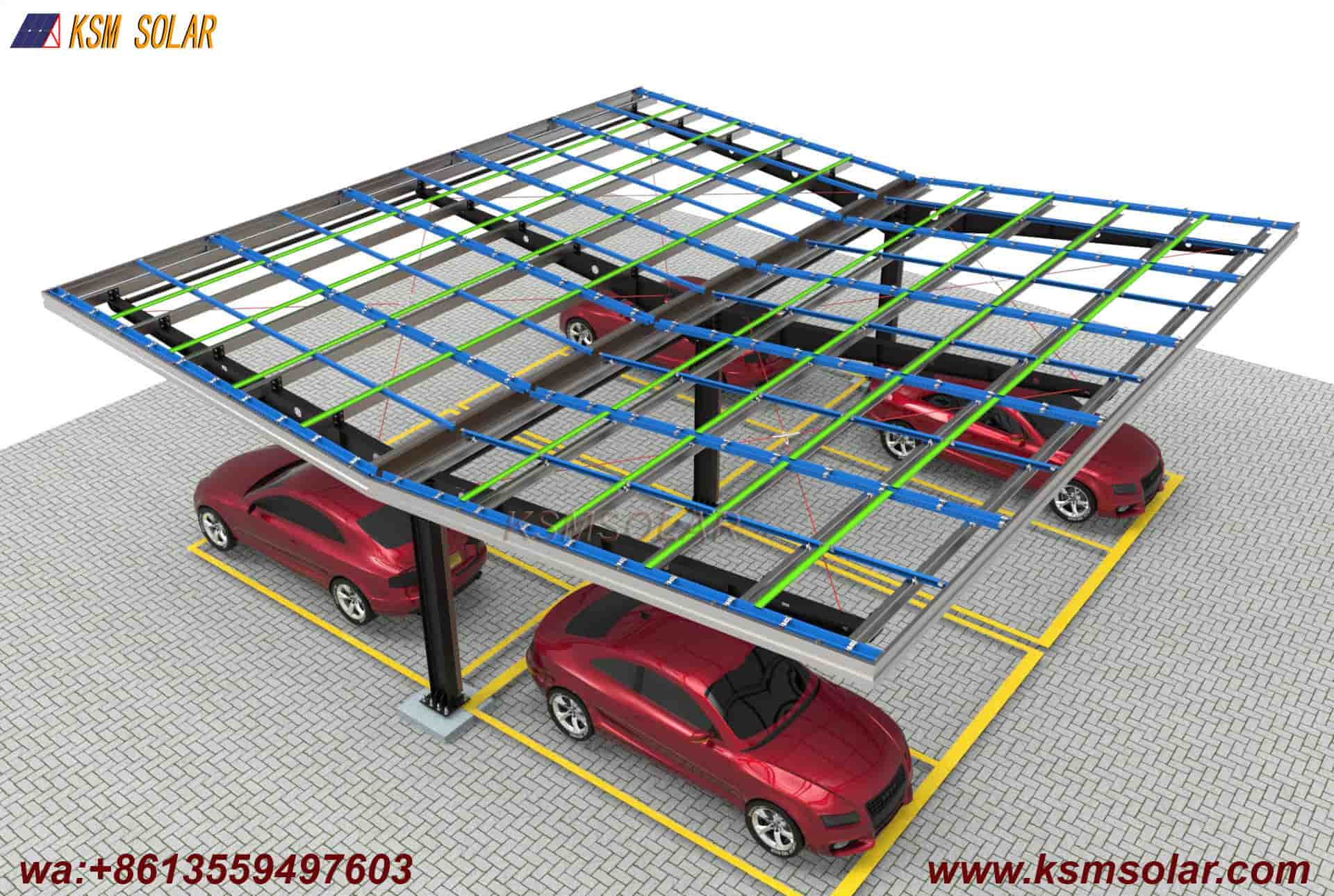 H-Beam Single-Column Dual-Inclined Solar Carport