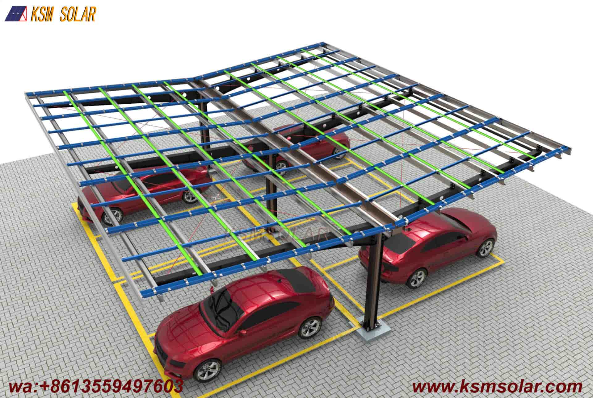 H-Beam Single-Column Dual-Inclined Solar Carport