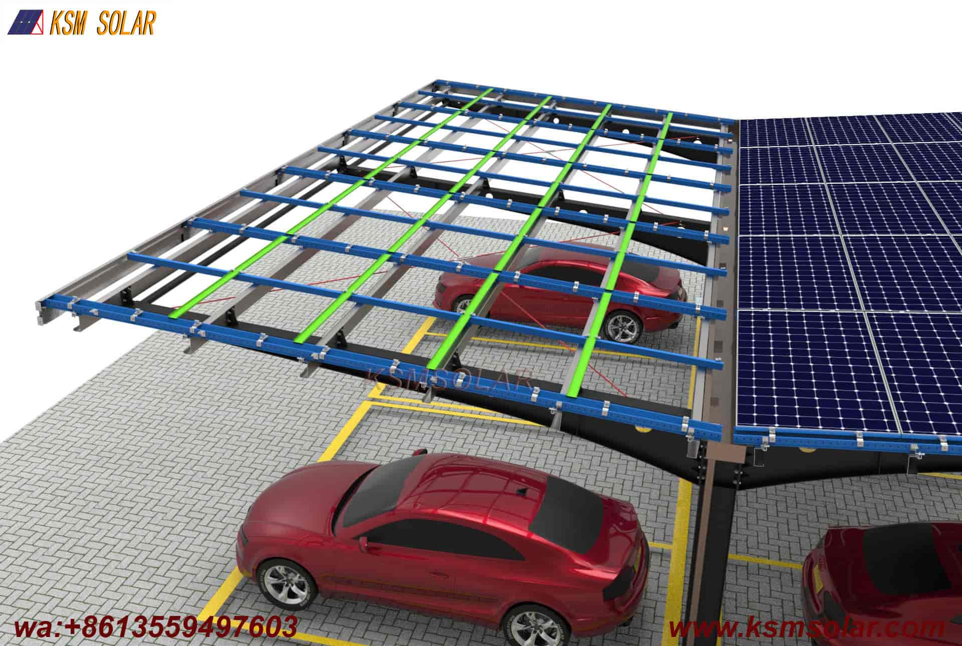 H-Beam Single-Column Dual-Inclined Solar Carport