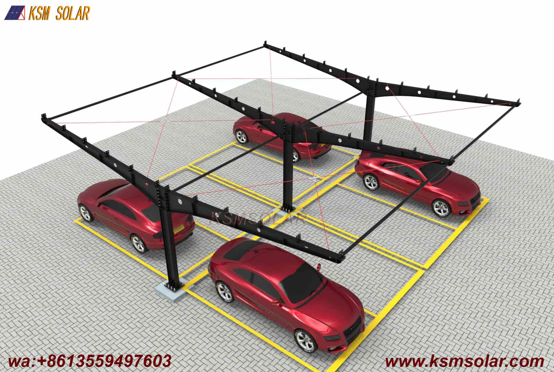 H-Beam Single-Column Dual-Inclined Solar Carport