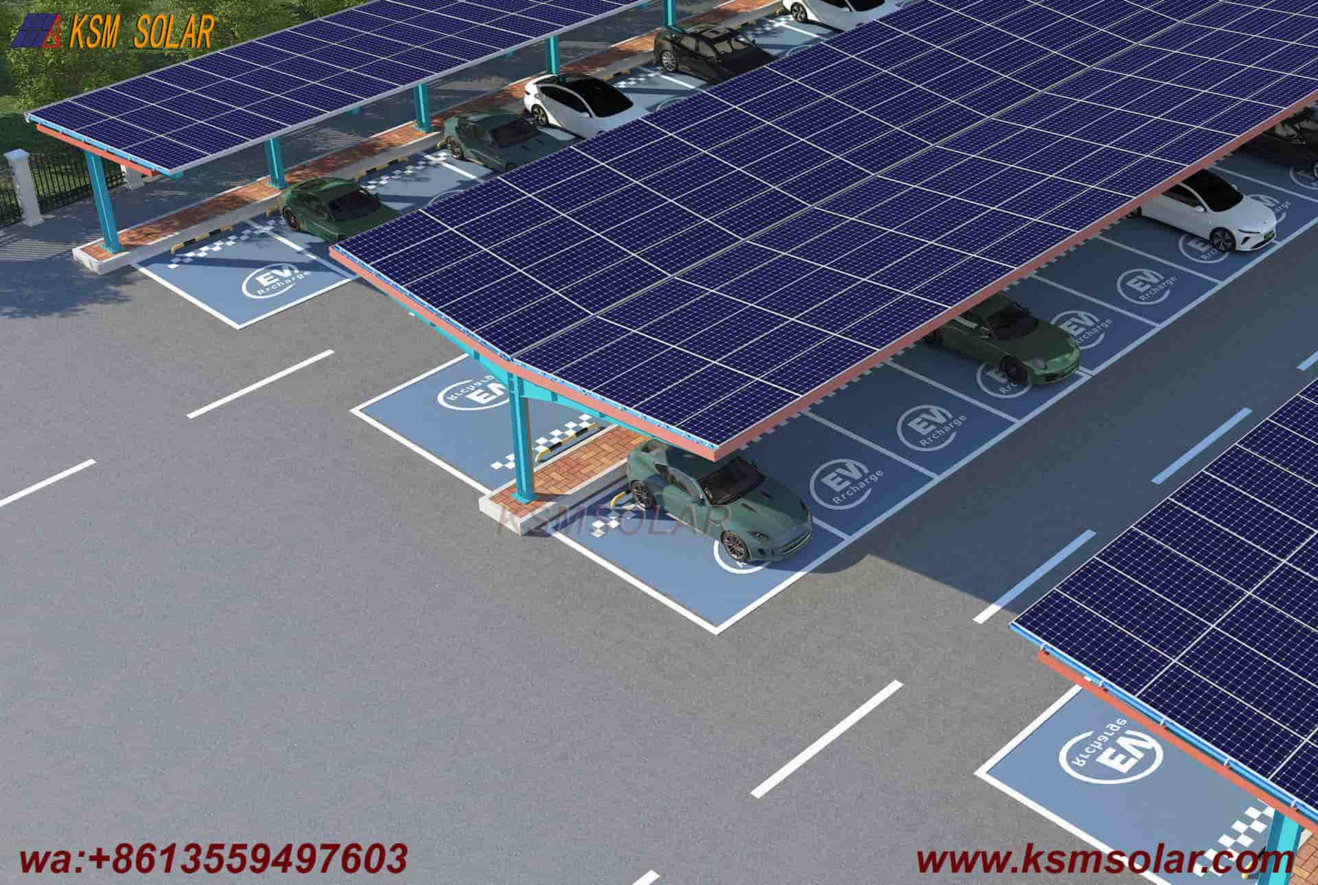 H-Beam Single-Column Dual-Inclined Solar Carport
