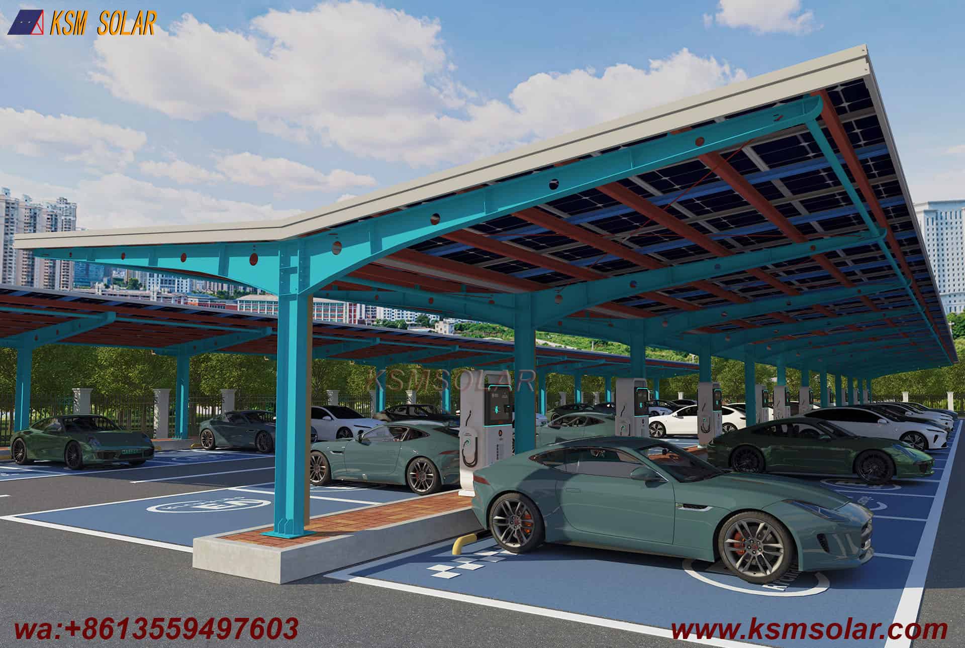 H-Beam Single-Column Dual-Inclined Solar Carport