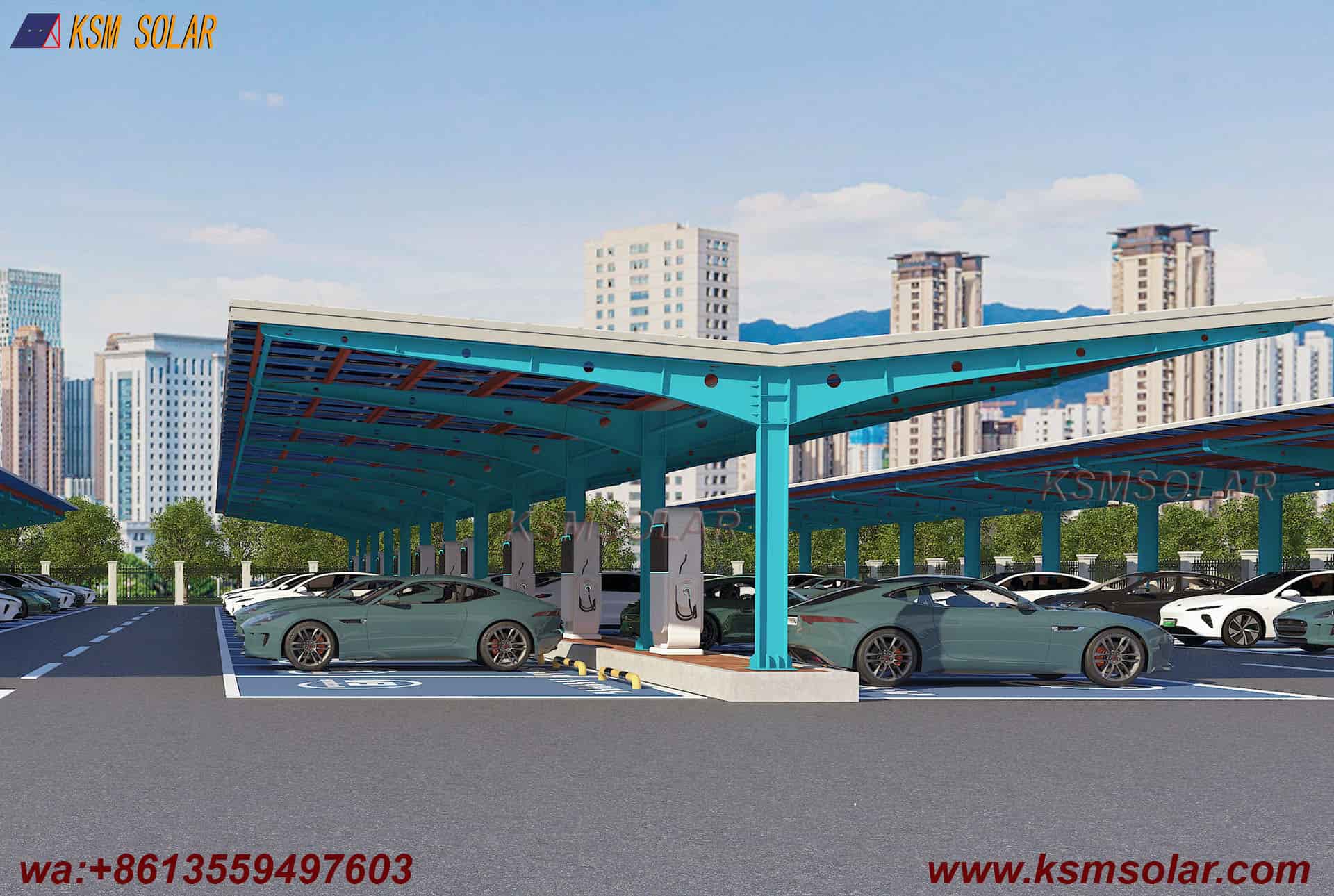 H-Beam Single-Column Dual-Inclined Solar Carport