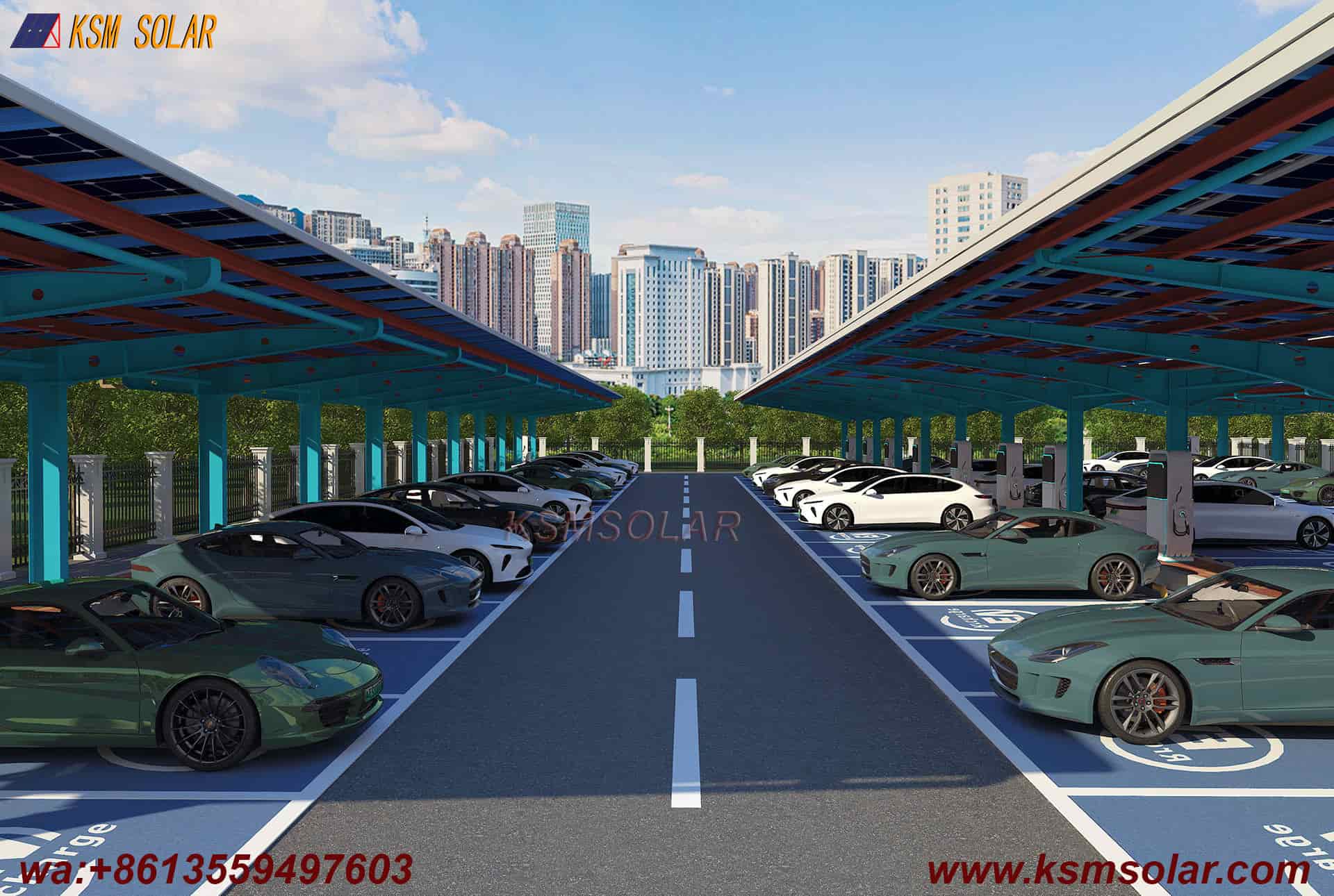 H-Beam Single-Column Dual-Inclined Solar Carport