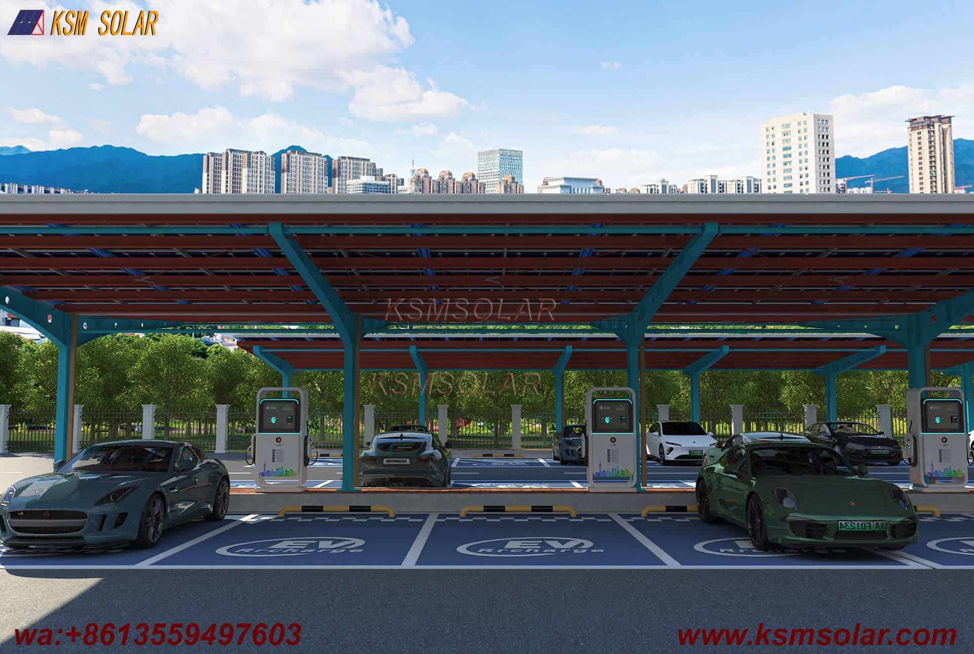 H-Beam Single-Column Dual-Inclined Solar Carport