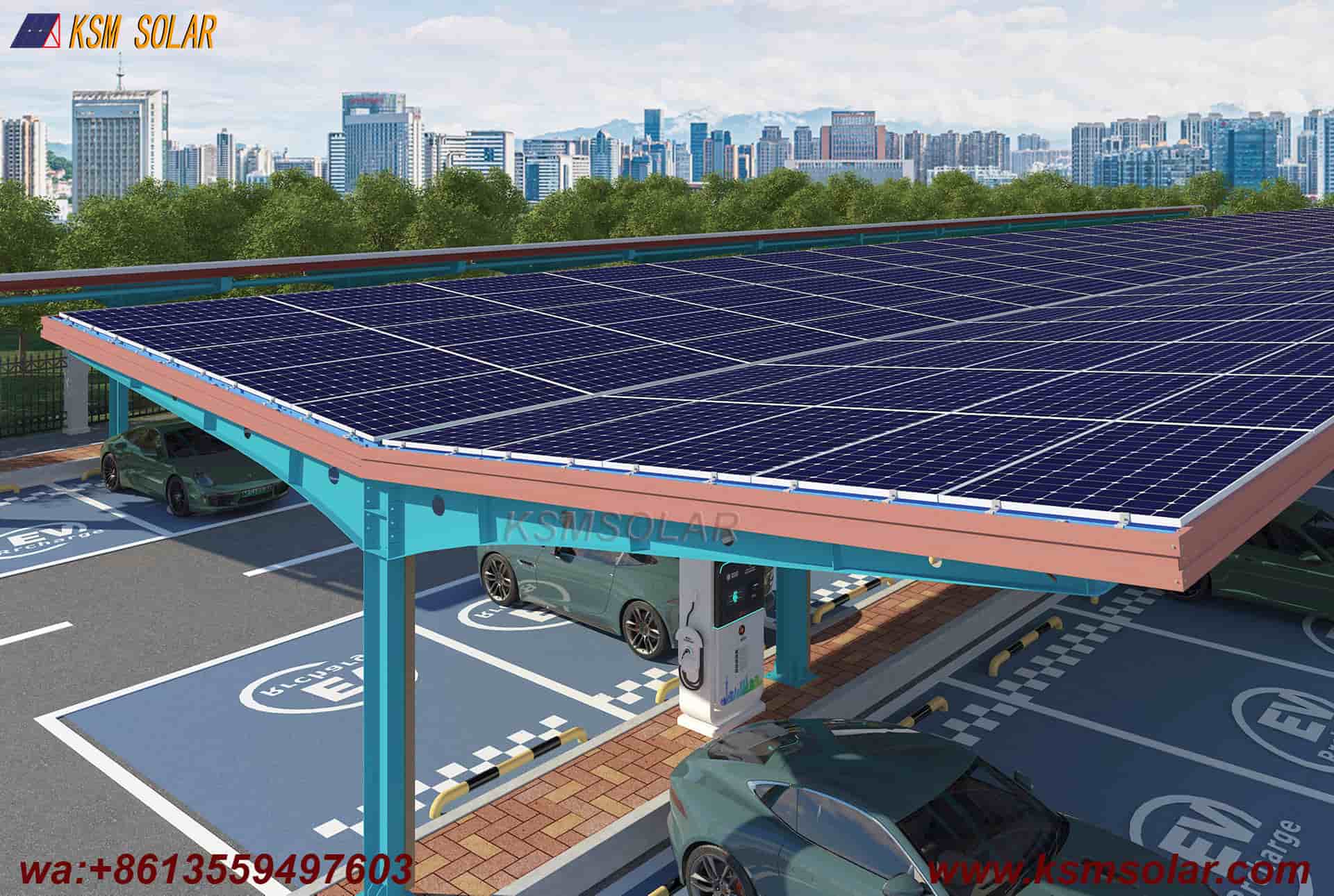 H-Beam Single-Column Dual-Inclined Solar Carport