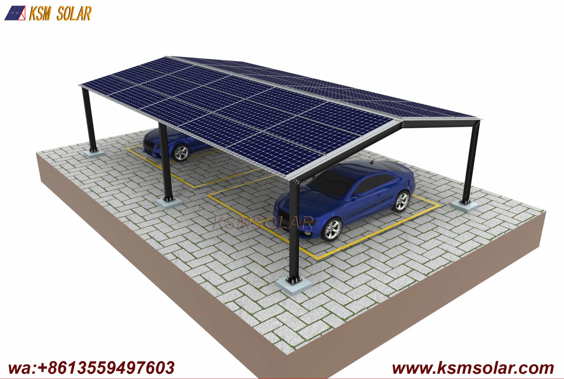 H-Beam Dual-Slope Large-Span Solar Carport