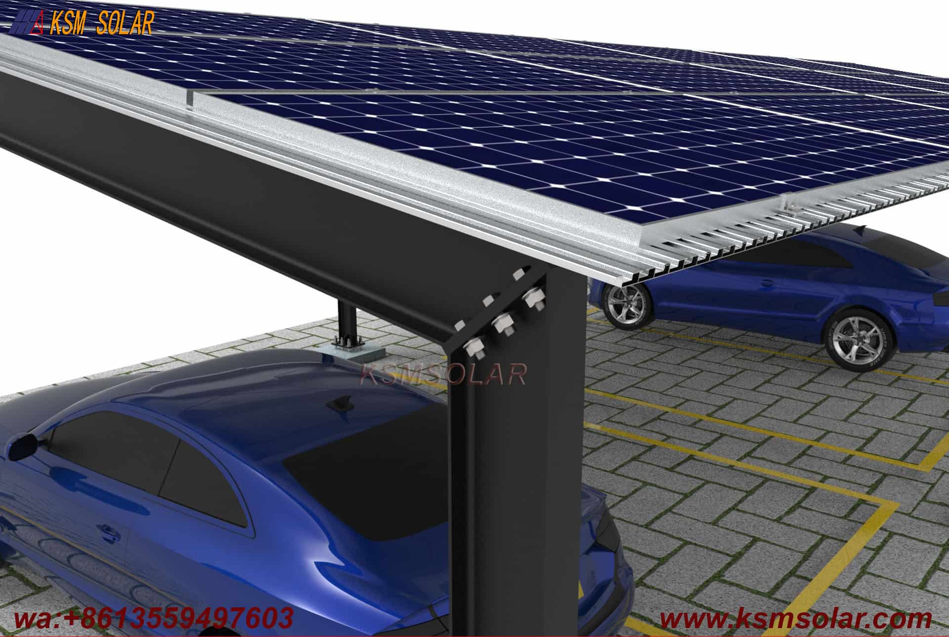H-Beam Dual-Slope Large-Span Solar Carport