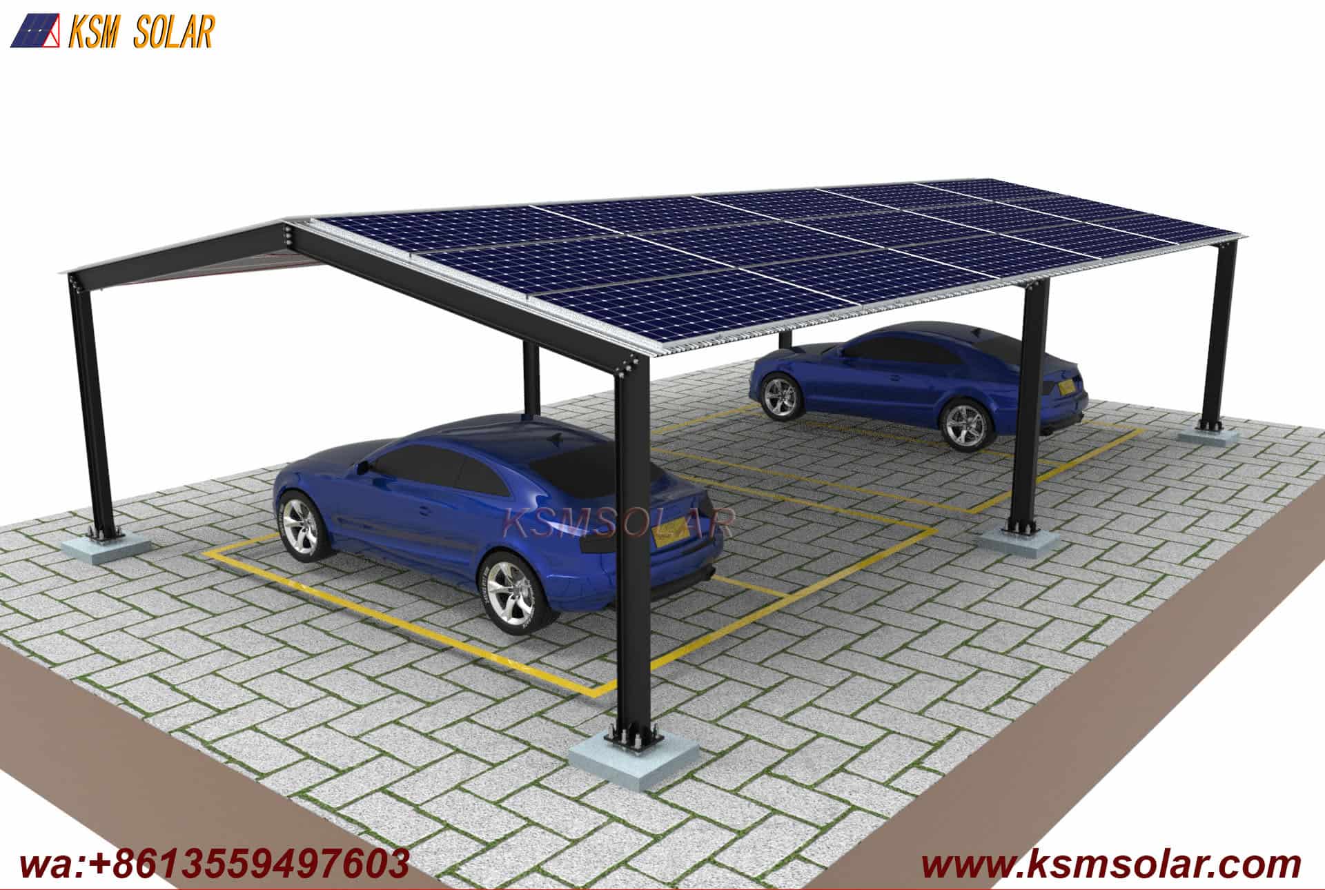 H-Beam Dual-Slope Large-Span Solar Carport