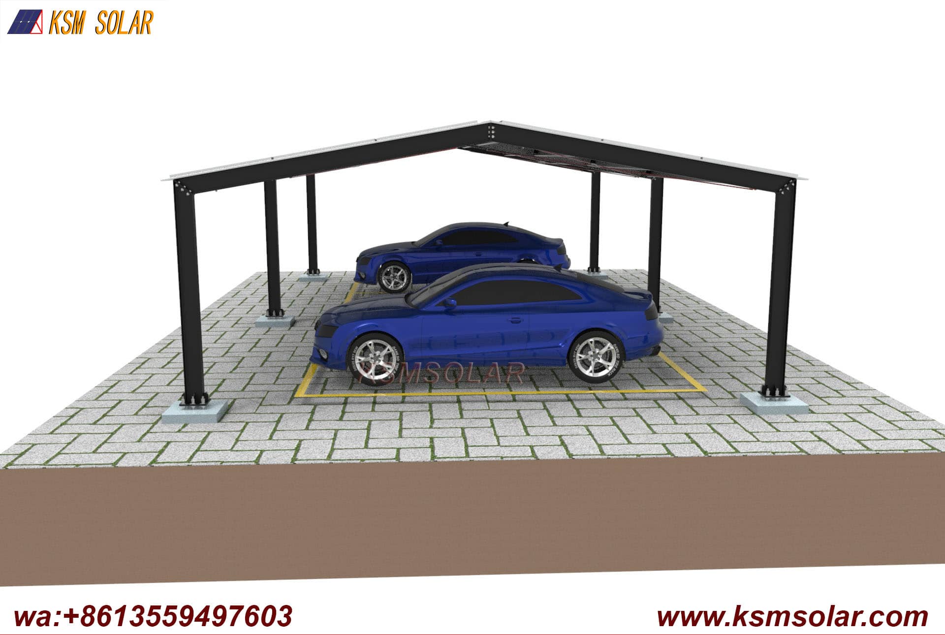 H-Beam Dual-Slope Large-Span Solar Carport