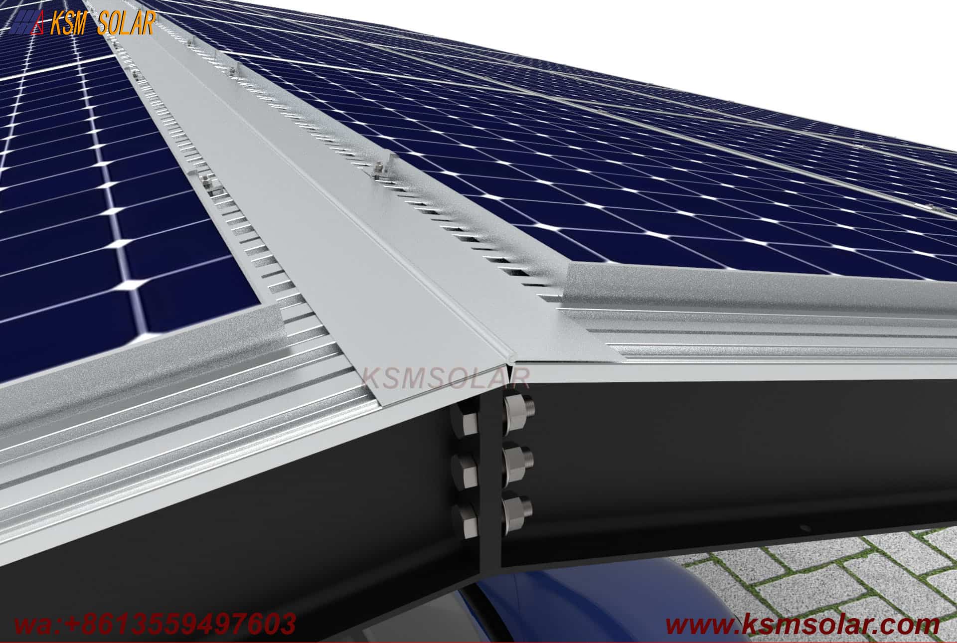 H-Beam Dual-Slope Large-Span Solar Carport