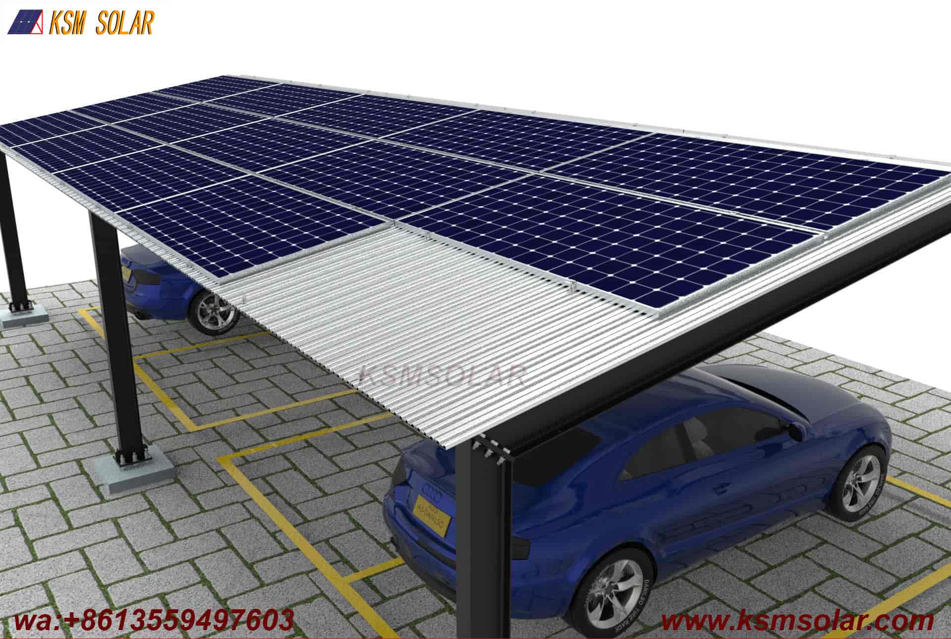 H-Beam Dual-Slope Large-Span Solar Carport