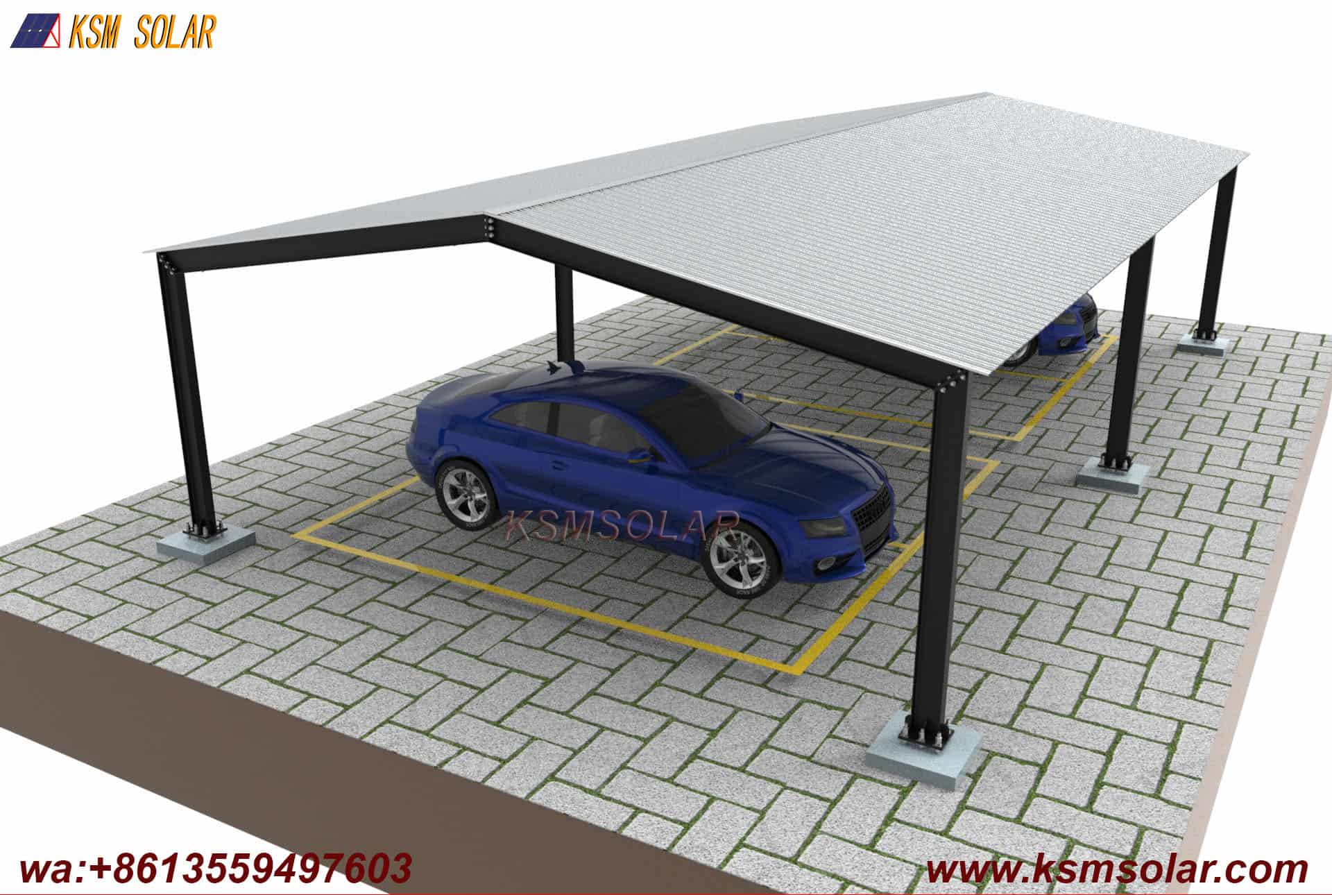 H-Beam Dual-Slope Large-Span Solar Carport