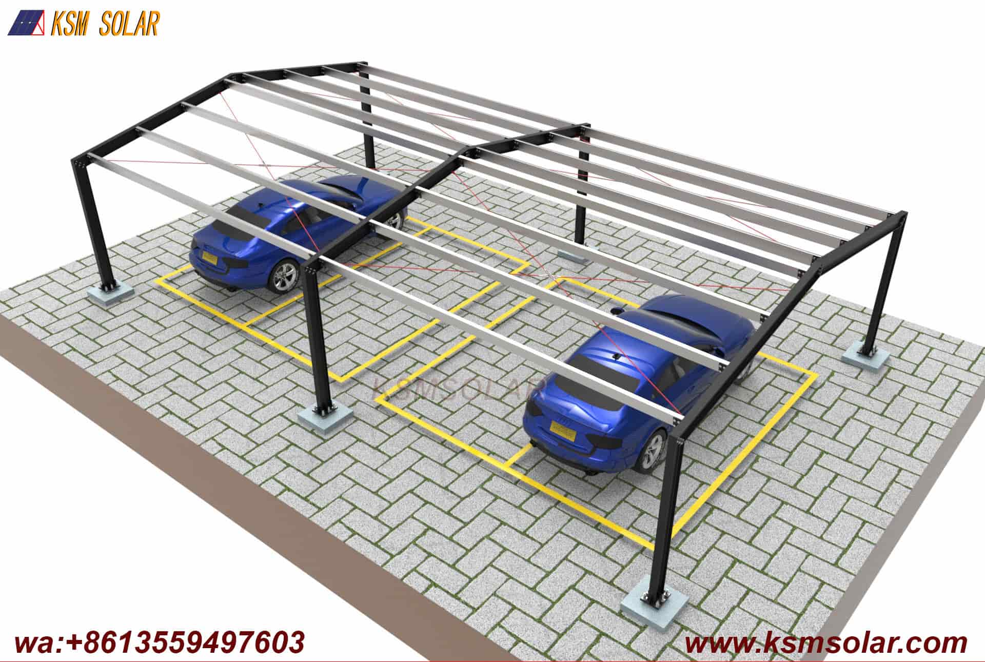 H-Beam Dual-Slope Large-Span Solar Carport