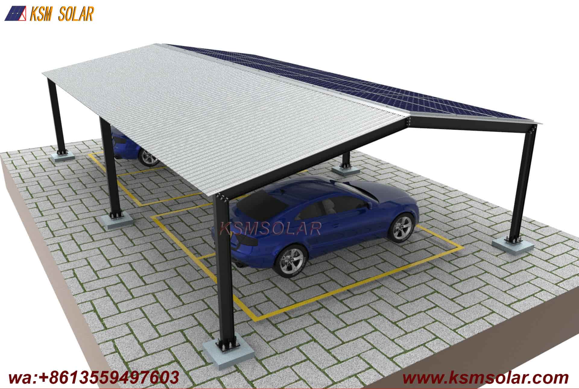 H-Beam Dual-Slope Large-Span Solar Carport