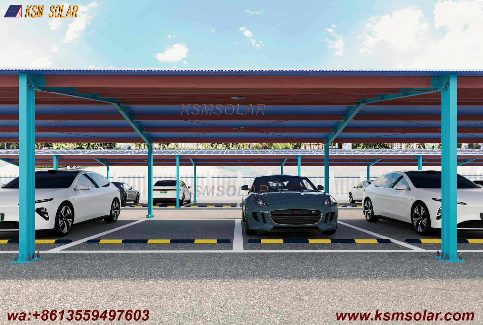 H-Beam Dual-Slope Large-Span Solar Carport