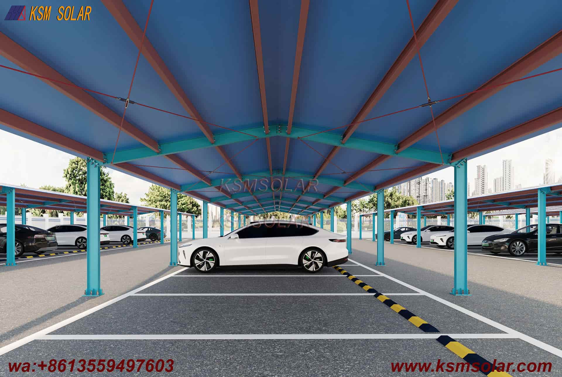H-Beam Dual-Slope Large-Span Solar Carport