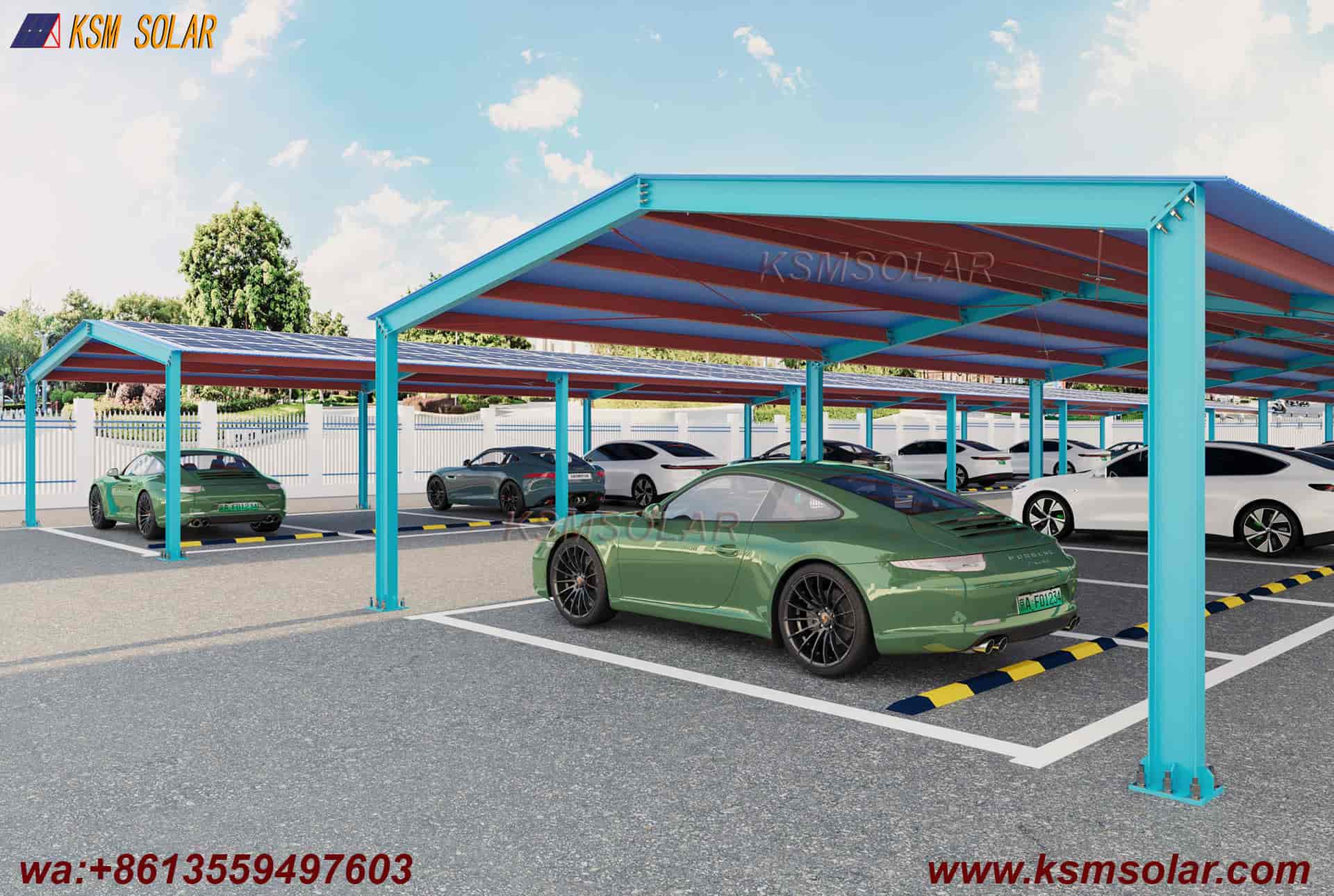 H-Beam Dual-Slope Large-Span Solar Carport